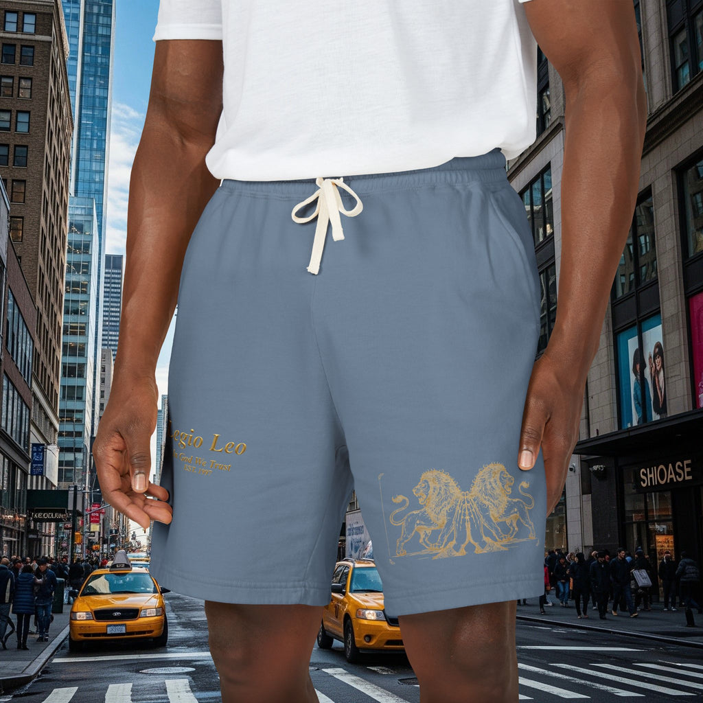 Legio Leo Graphic Sweat Shorts — Lightweight Garment-Dyed Fleece