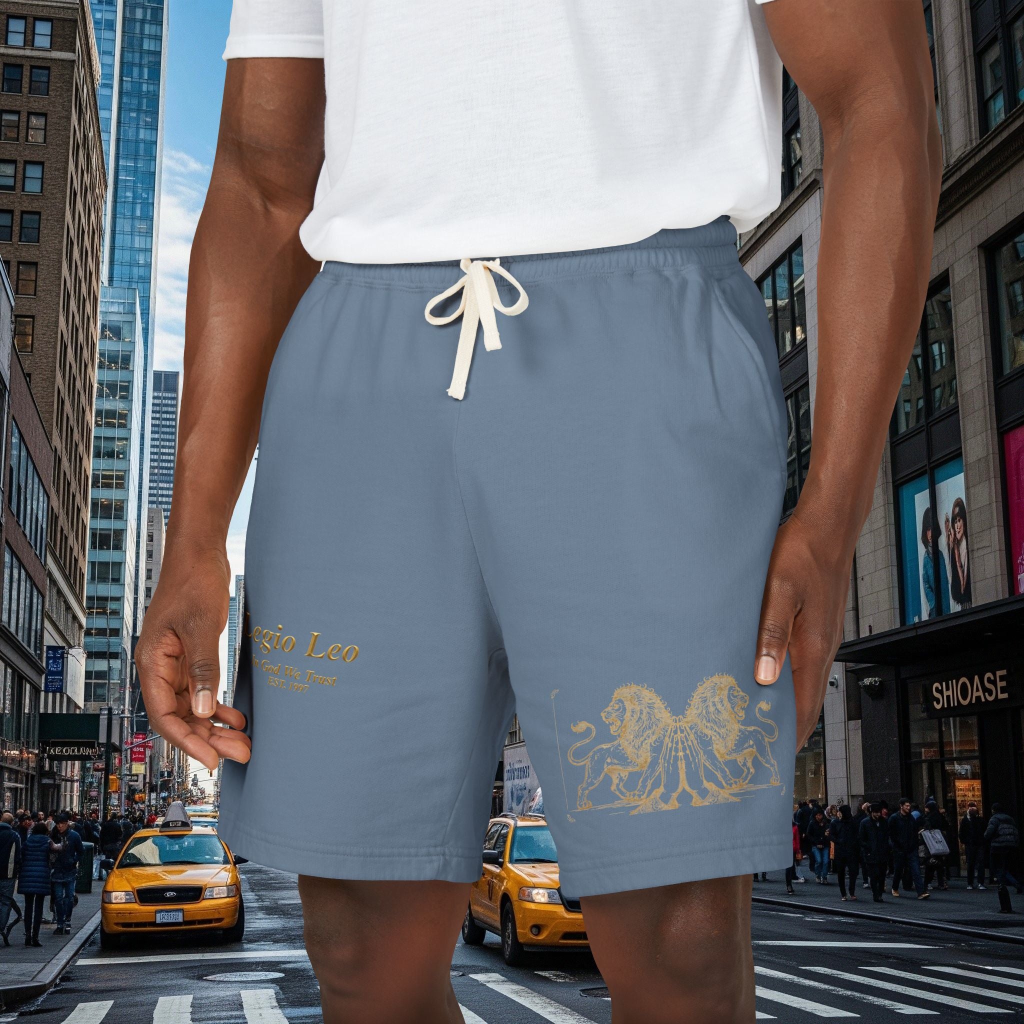 Legio Leo Graphic Sweat Shorts — Lightweight Garment-Dyed Fleece