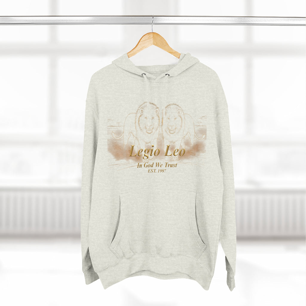 Legio Leo Fleece Hoodie – Minimal Gold Script Brothers 4 Life Pullover