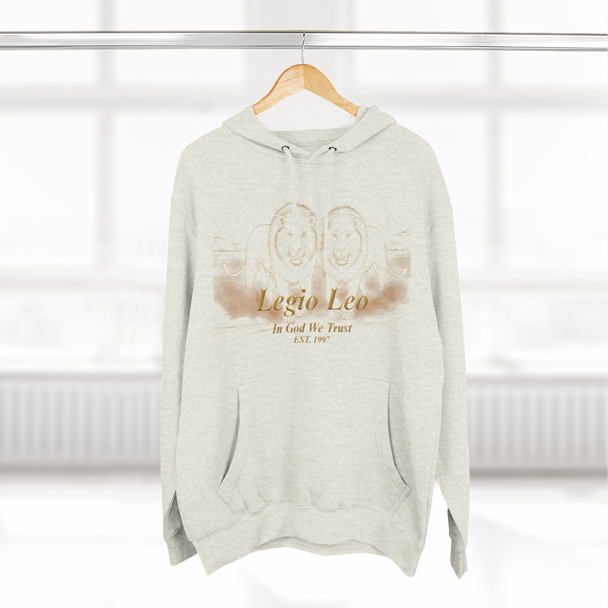 Legio Leo Fleece Hoodie – Minimal Gold Script Brothers 4 Life Pullover