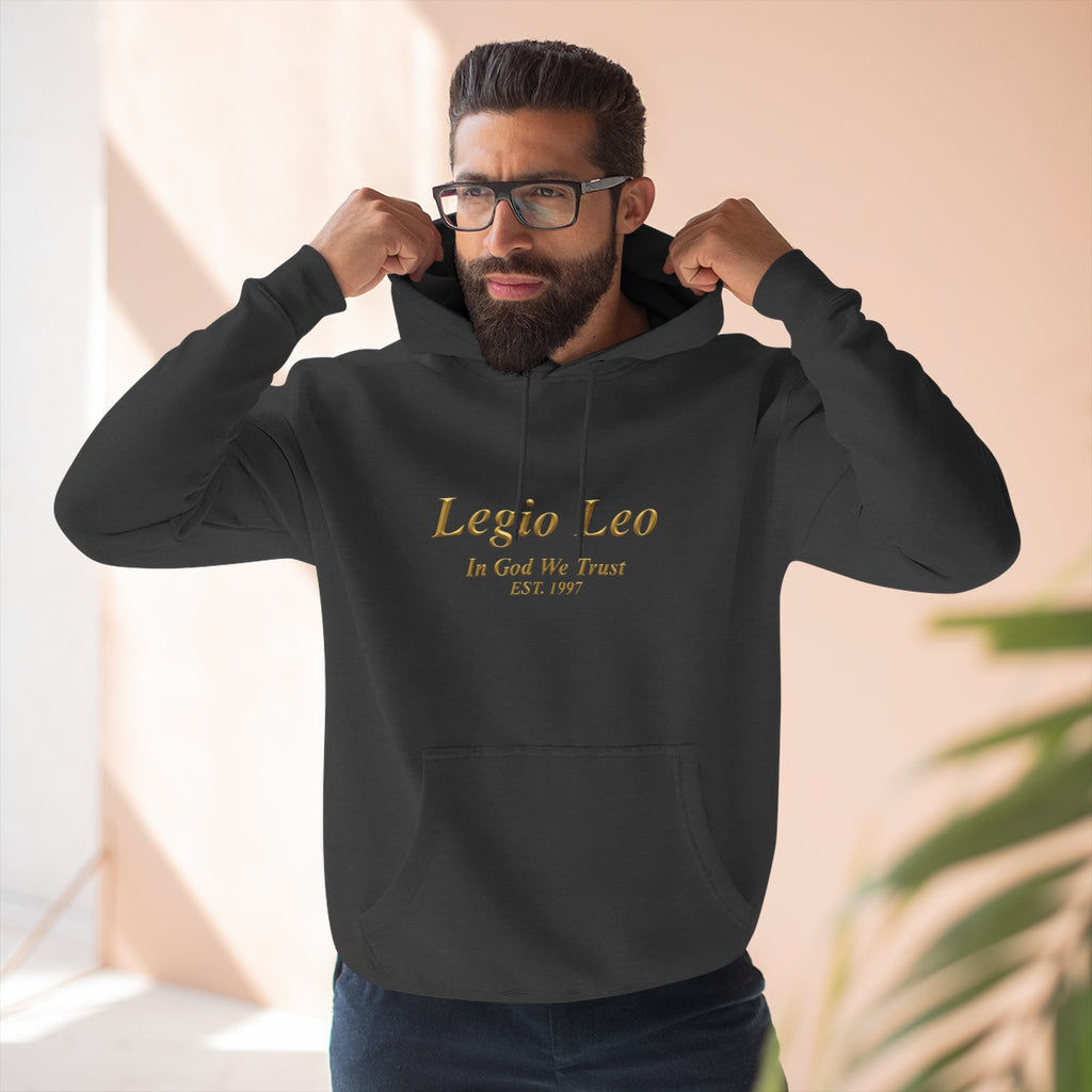 Legio Leo Fleece Hoodie – Minimal Gold Script Pullover