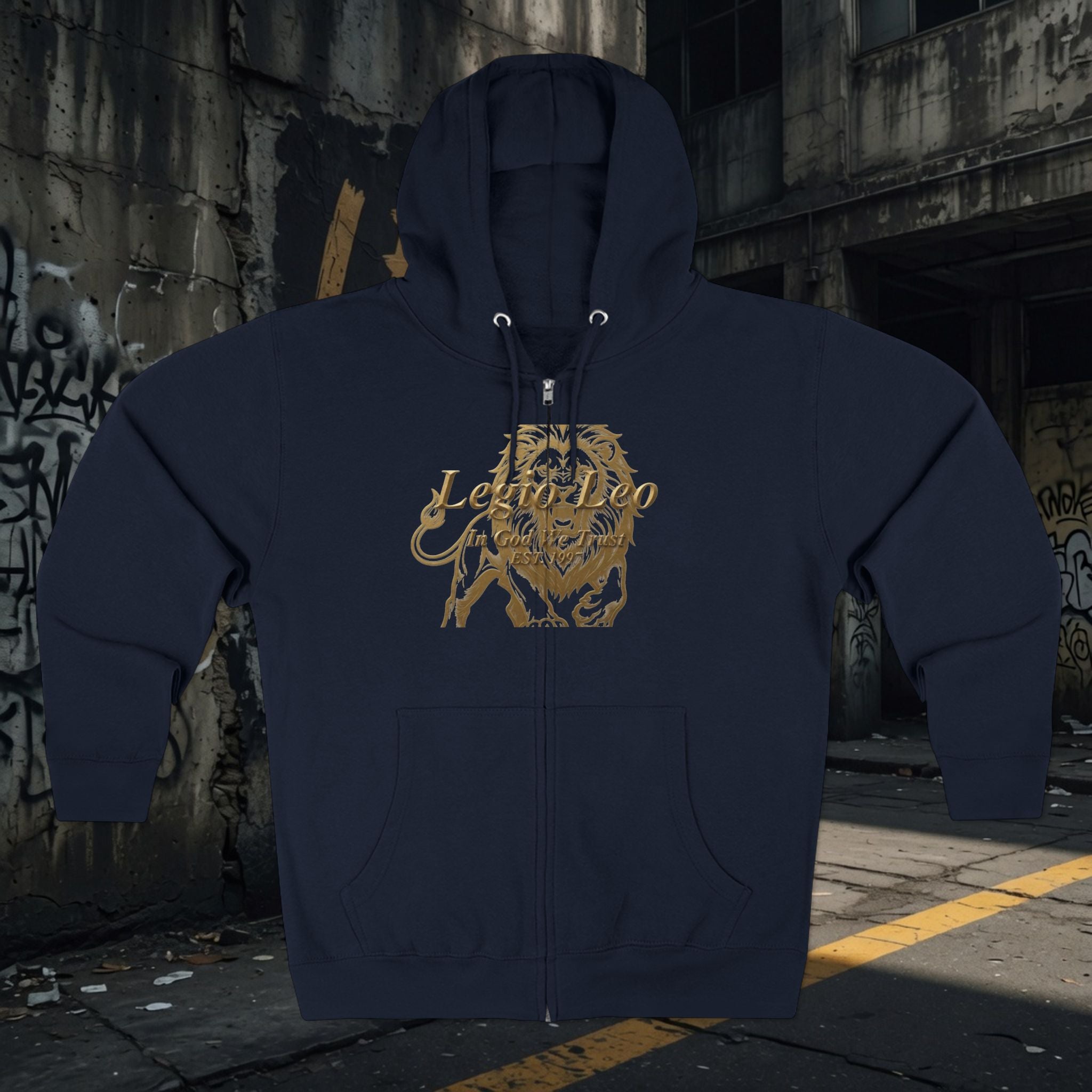 Legio Leo Warrior Zip Hoodie — "Fierce" Definition Streetwear