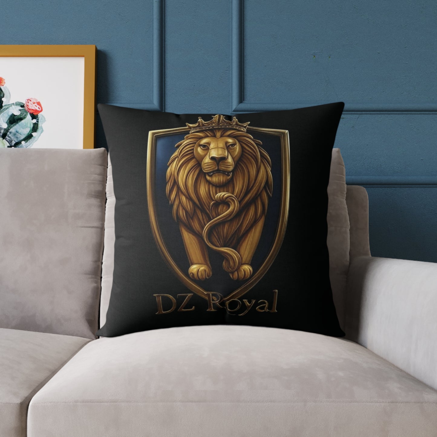 DZ Royal Square Poly Canvas Pillow