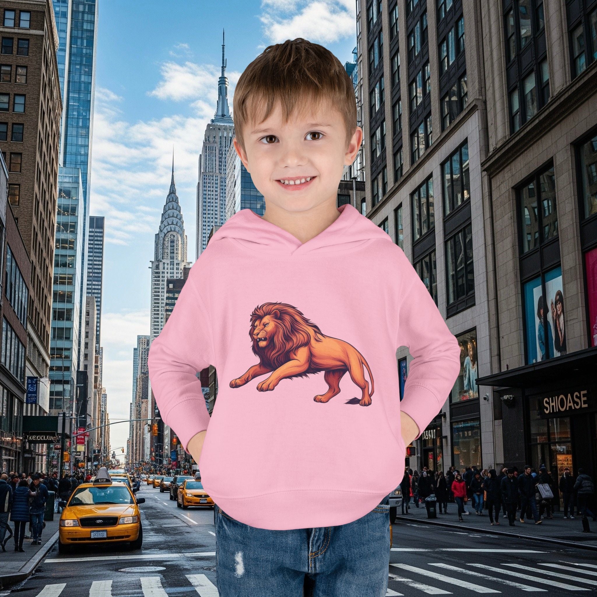 Legio Leo’s Toddler Pullover Fleece Hoodie (Grown Lion)