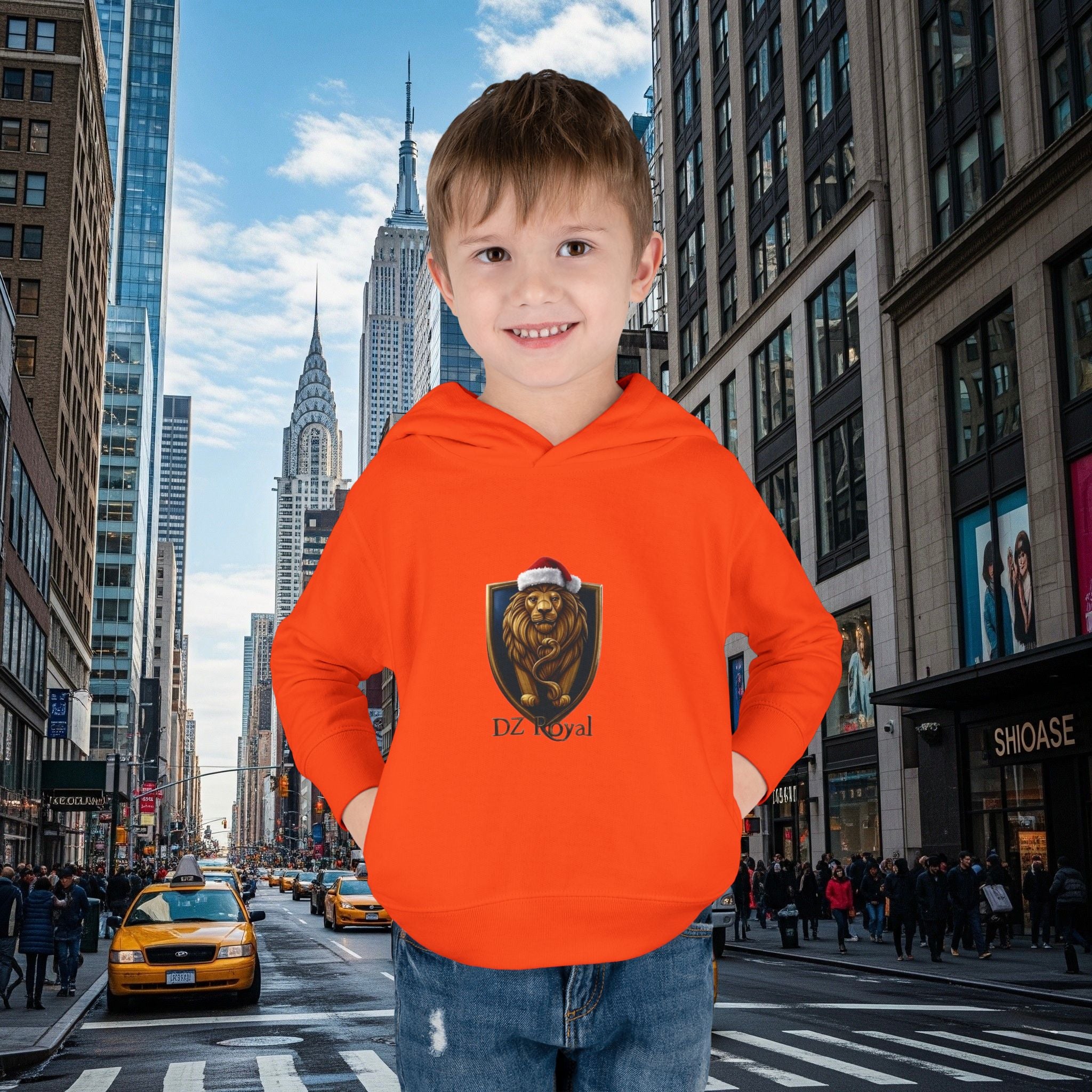 DZ Royal Christmas Toddler Pullover Fleece Hoodie (Grown Lion)