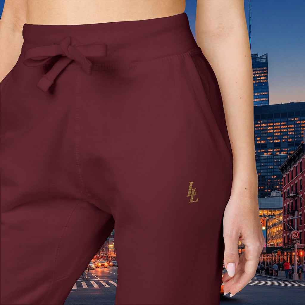 Legio Leo Sweatpants — OverLapping L’s Embroidery Design Cozy Fleece Joggers