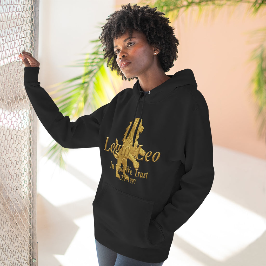 Legio Leo Golden Edition Fleece Hoodie – Minimal Gold Script Pullover