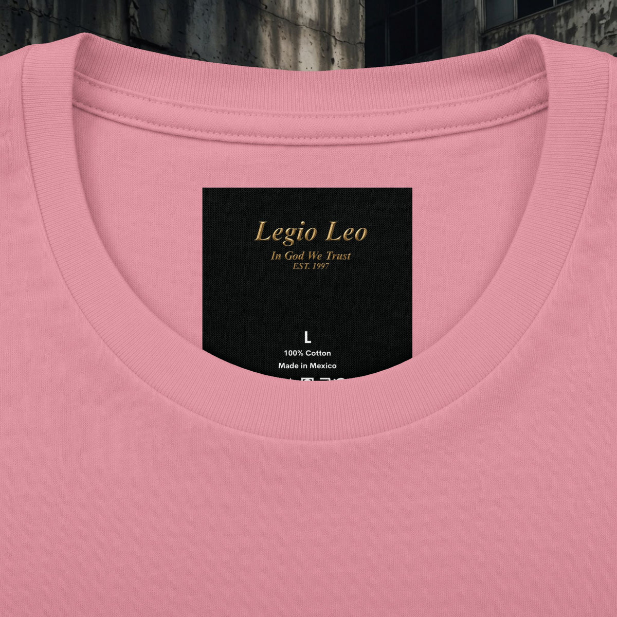 Legio Leo Graphic Tee — "In God We Trust" Back Print Cotton T-Shirt