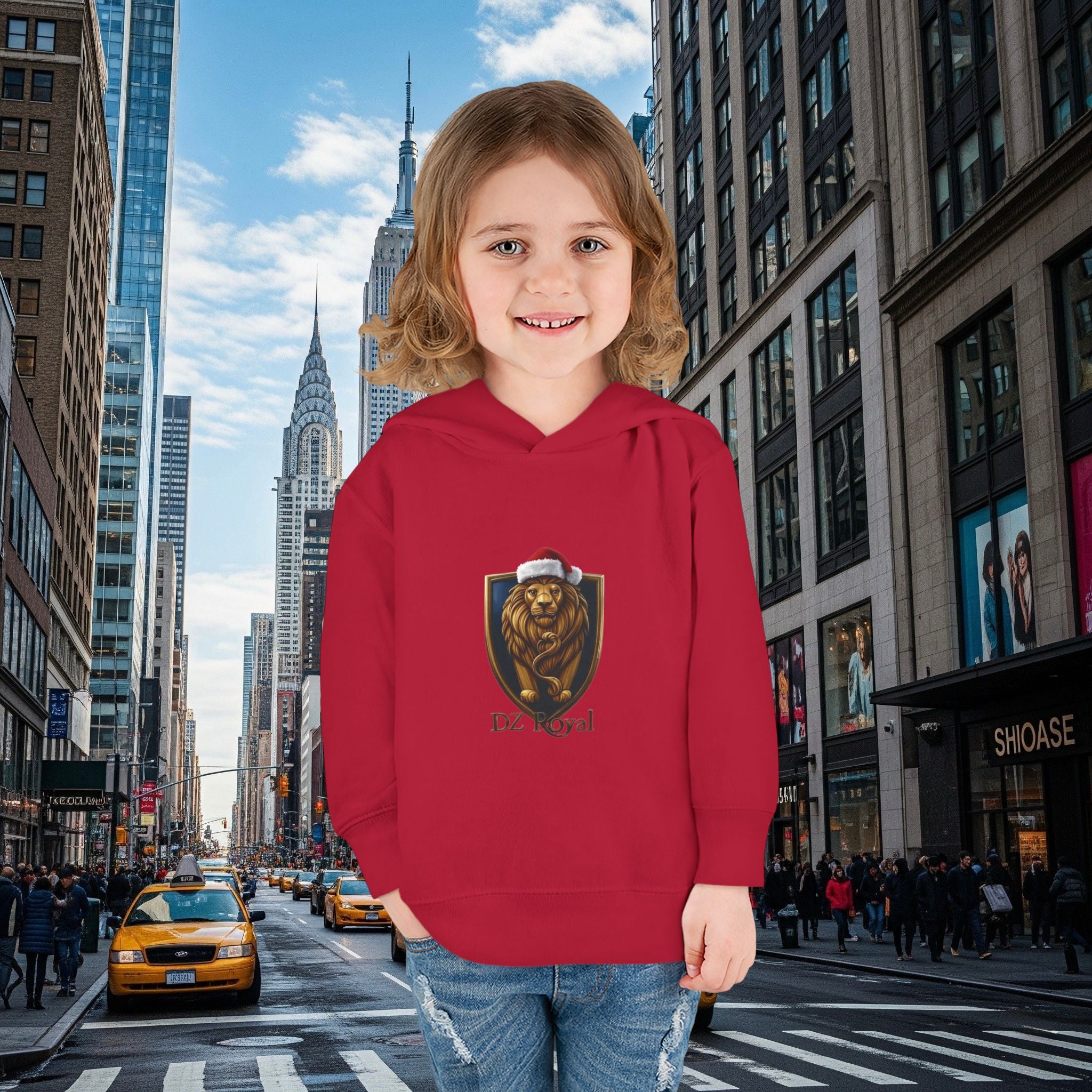DZ Royal Christmas Toddler Pullover Fleece Hoodie (Grown Lion)