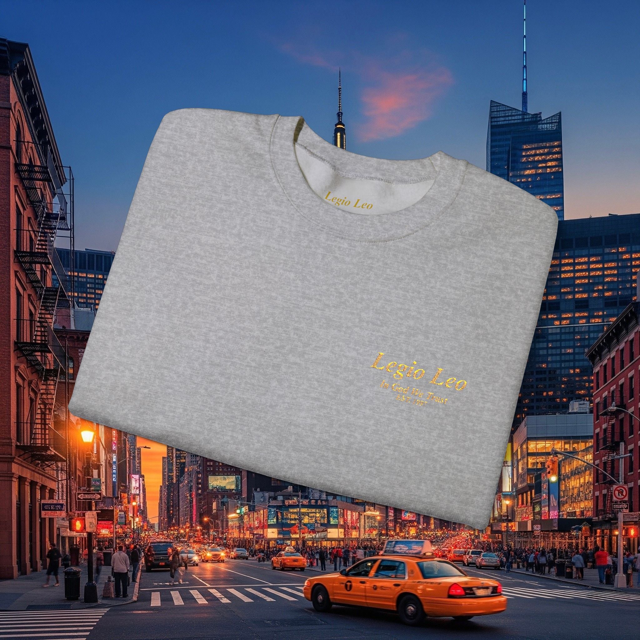 Legio Leo Crewneck Sweatshirt | In God We Trust Embroidery