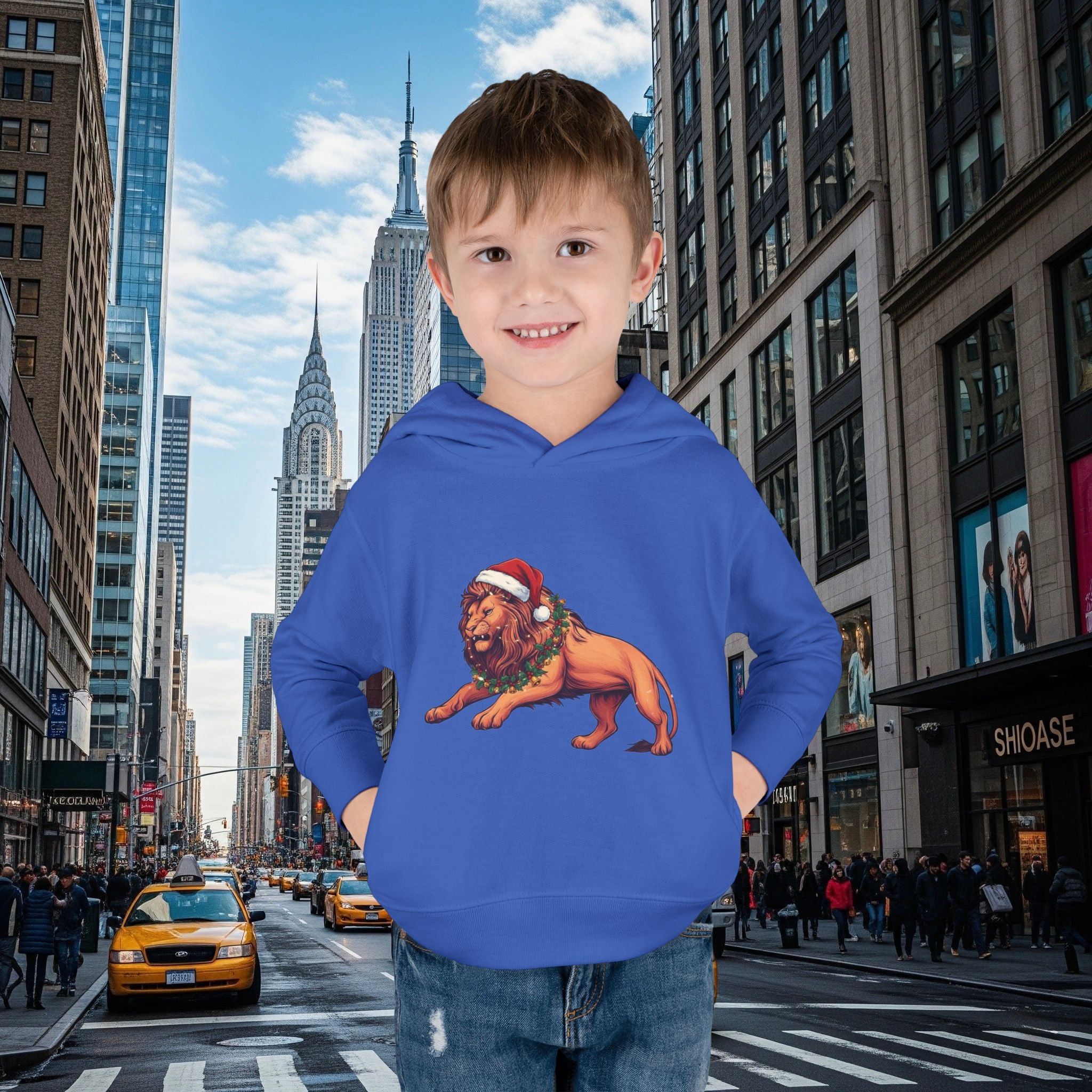 Christmas Legio Leo’s Toddler Pullover Fleece Hoodie (Grown Lion)