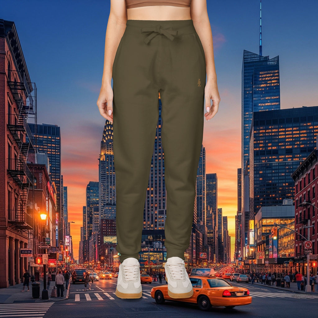 Legio Leo Sweatpants — OverLapping L’s Embroidery Design Cozy Fleece Joggers