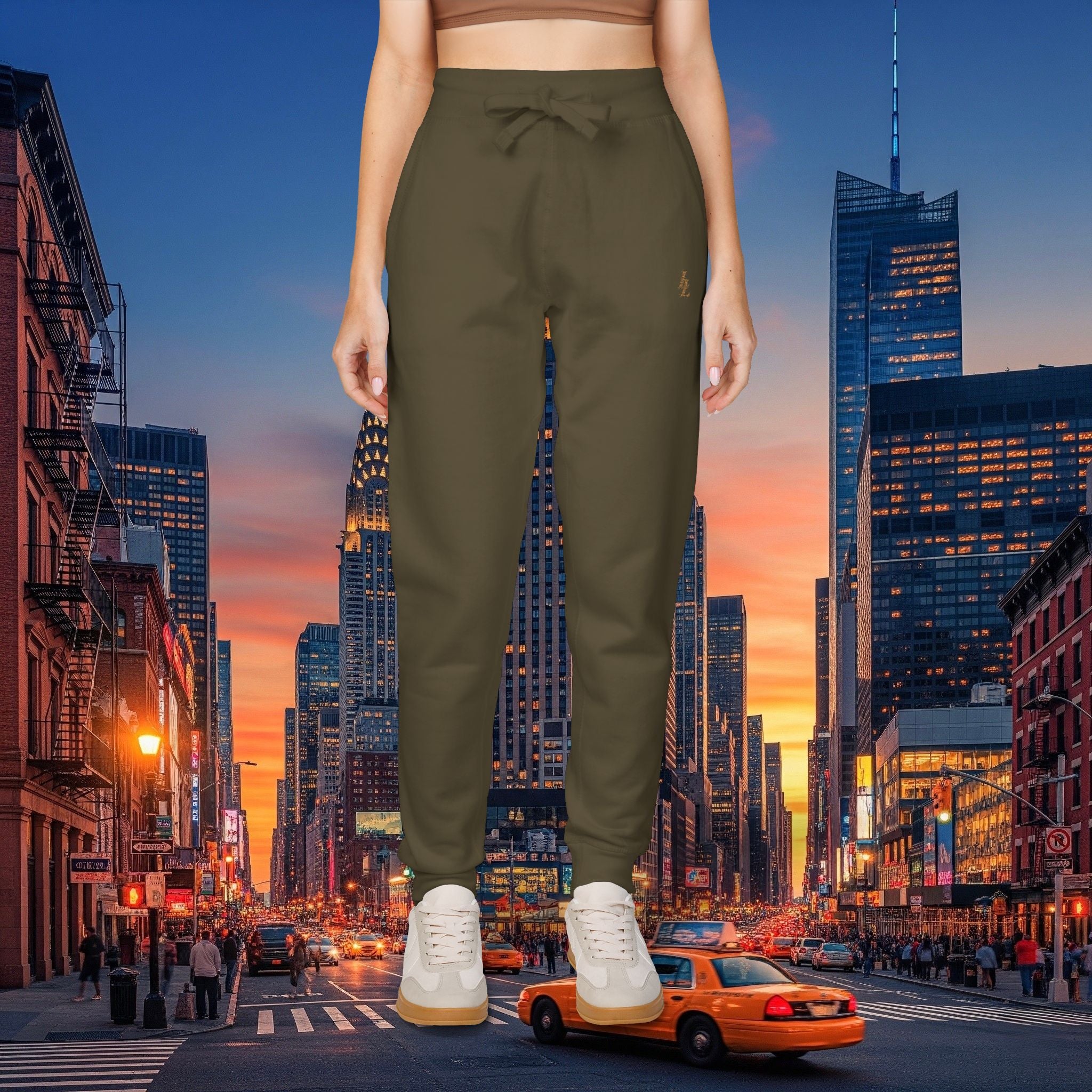 Legio Leo Sweatpants — OverLapping L’s Embroidery Design Cozy Fleece Joggers
