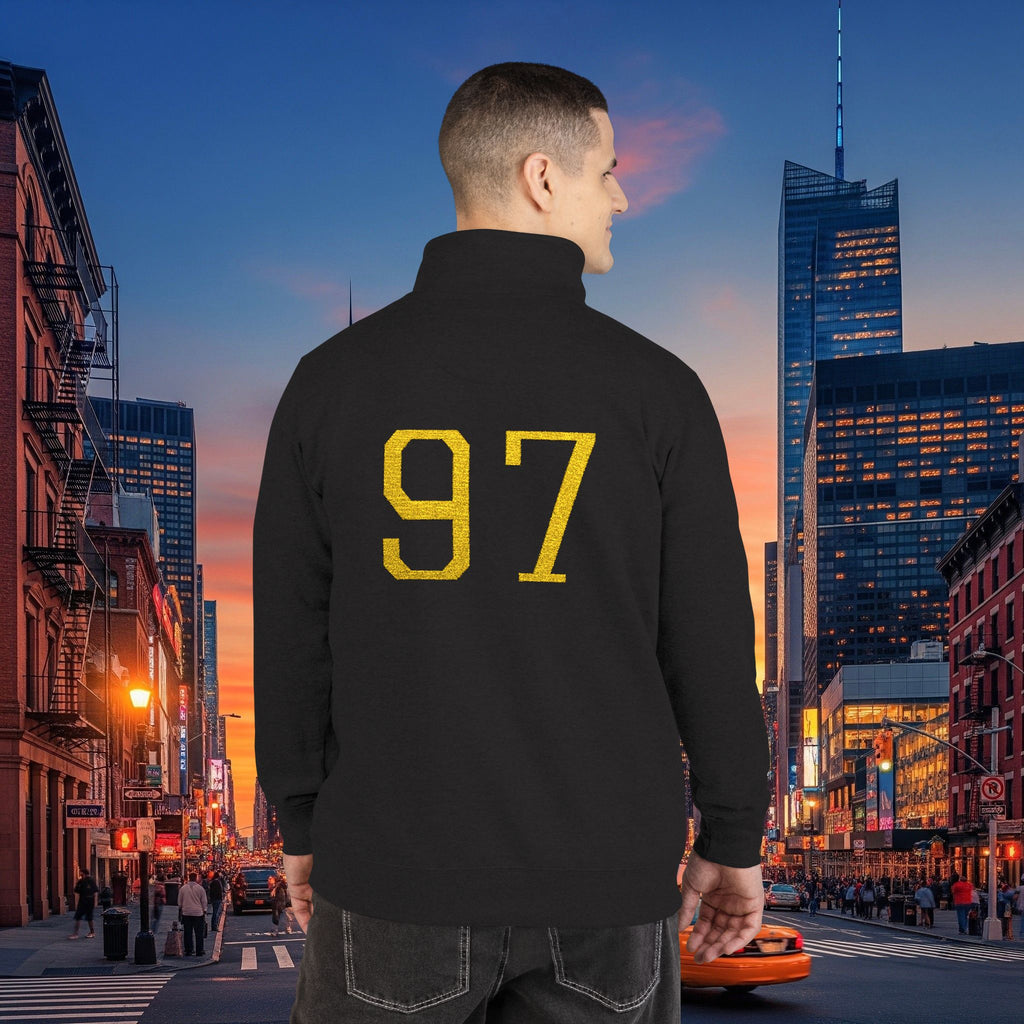 Classic Legio Leo by DZ Royal Embroidered Lion & 97 Fleece Pullover - Cozy Zip-Neck Sweatshirt