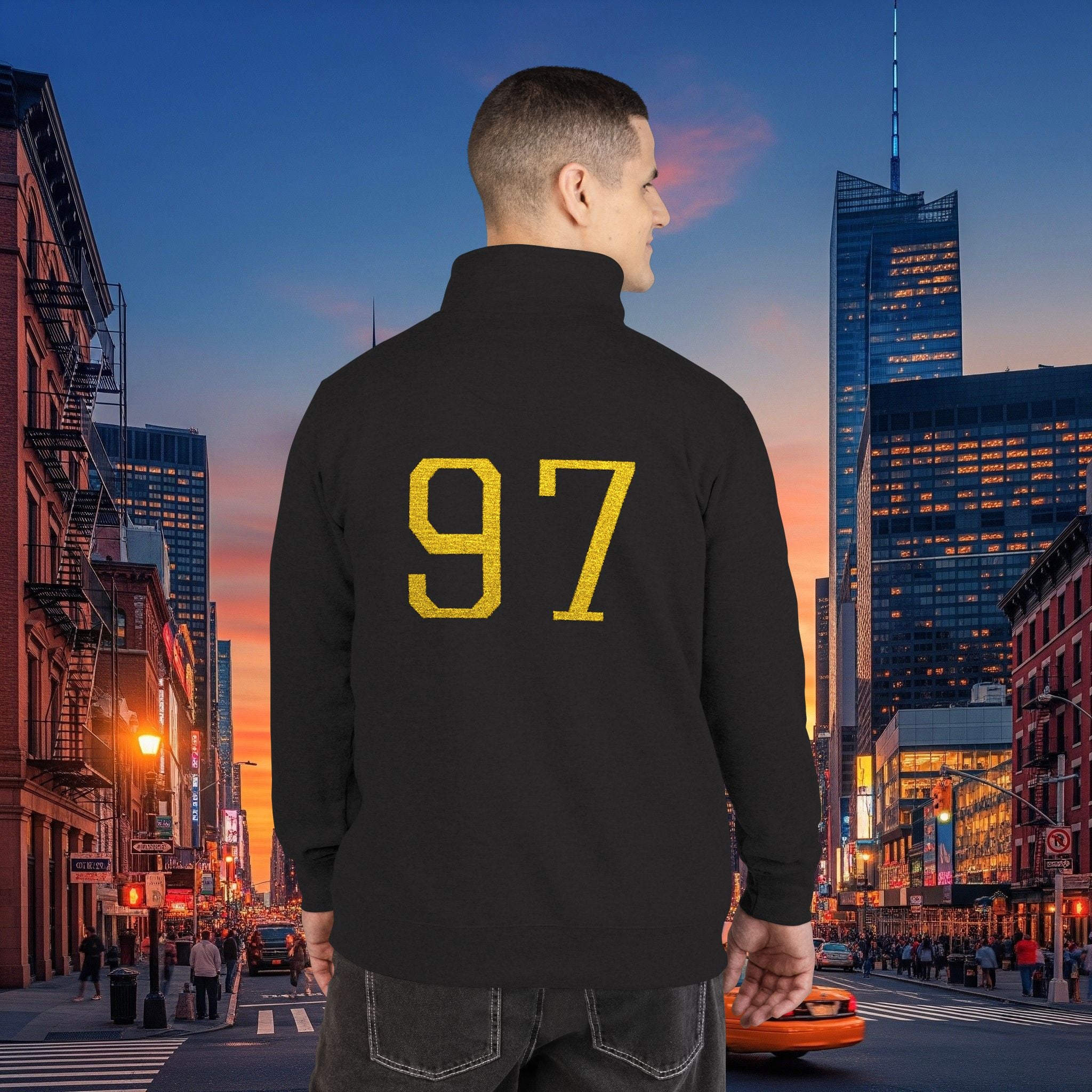 Classic Legio Leo by DZ Royal Embroidered Lion & 97 Fleece Pullover - Cozy Zip-Neck Sweatshirt