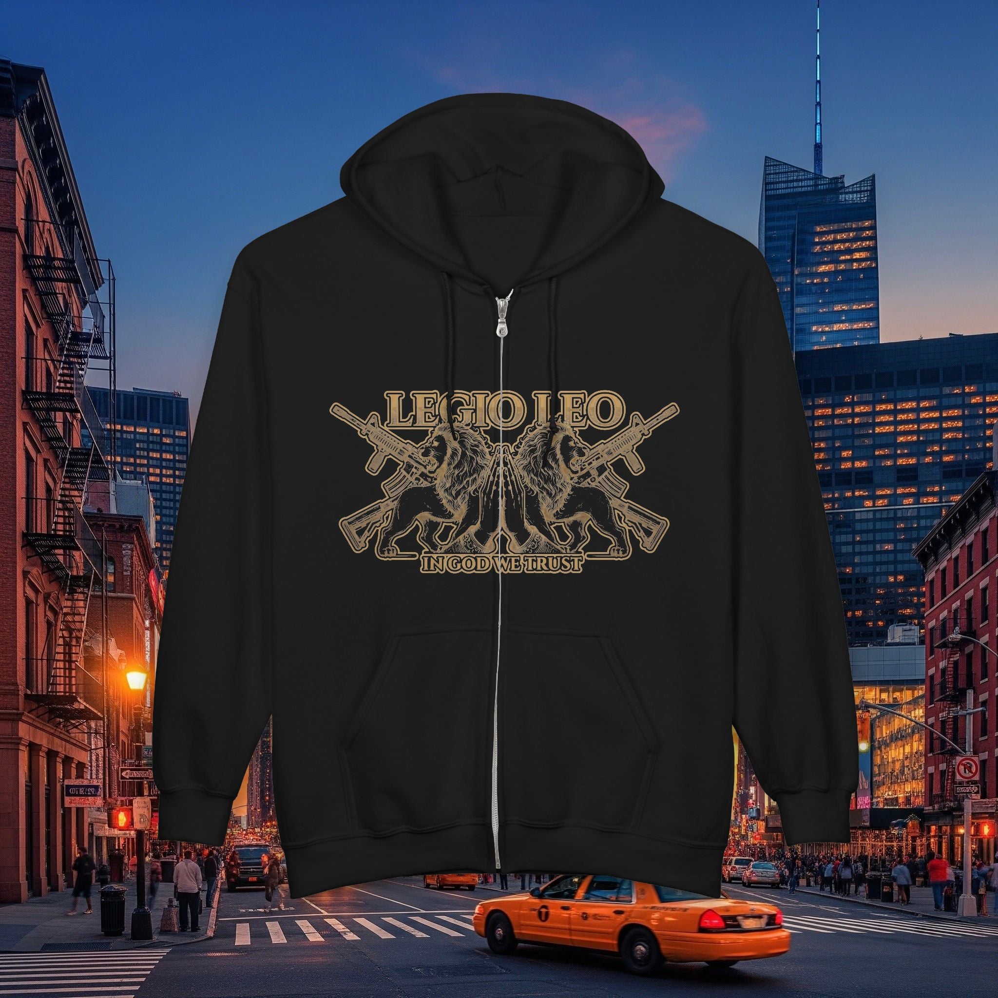 Legio Leo Zip Hoodie — Warrior Full-Zip Sweatshirt
