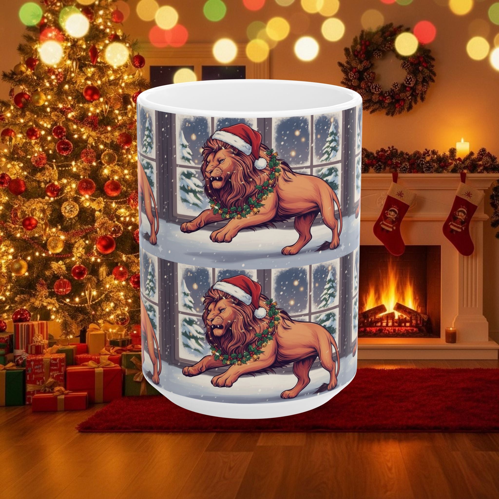 Legio Leo by DZ Royal Christmas Holiday Ceramic Mug, (11oz, 15oz)