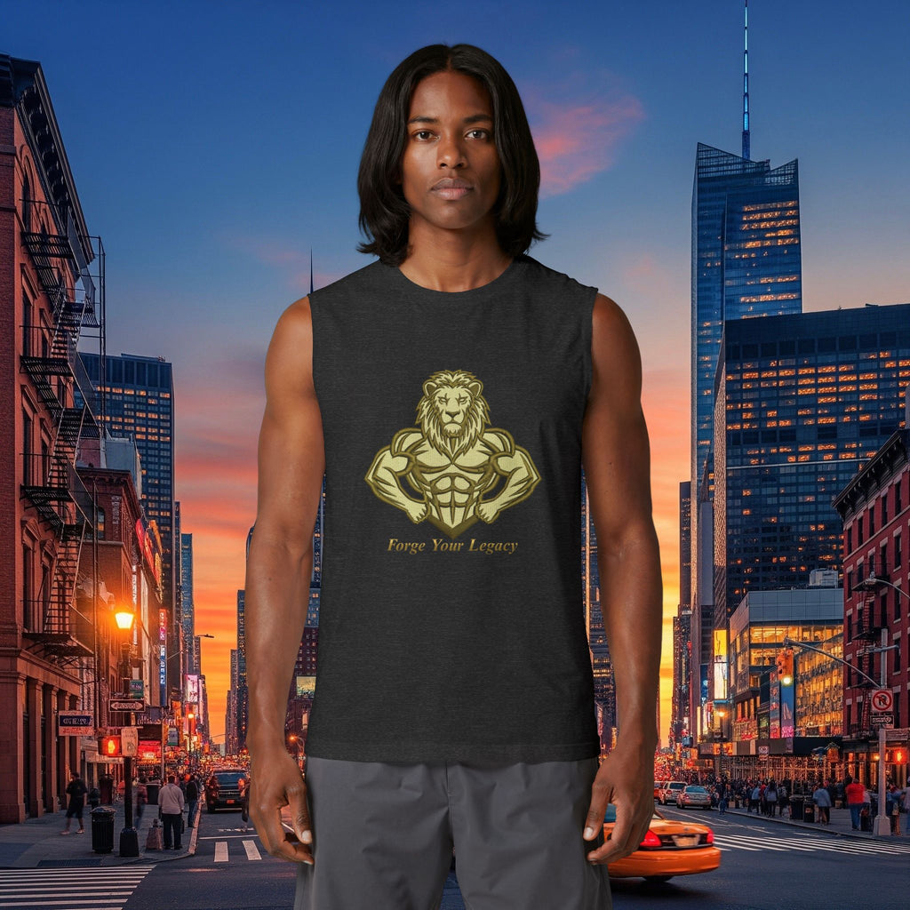 Muscle Tank — 'Forge Your Legacy' Minimalist Gold Crest