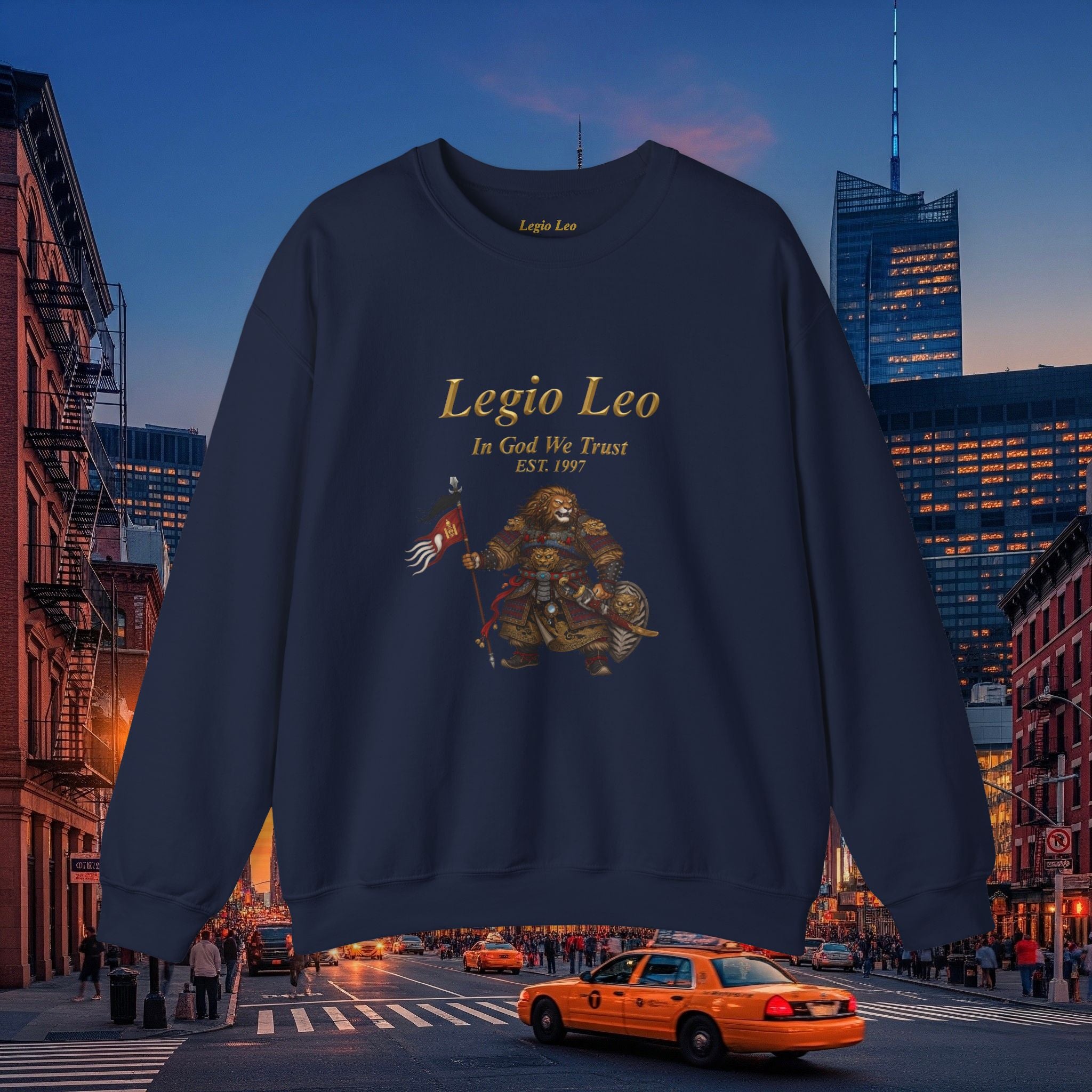 Legio Leo Cozy Crewneck Sweatshirt | Mongol Warrior Design