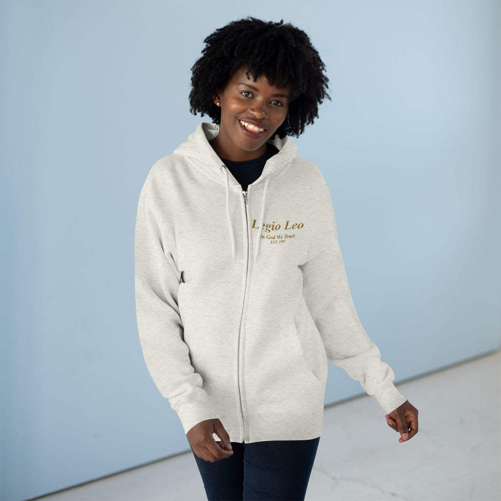 Zip Hoodie — "Legio Leo" Classic Small Chest Logo Zip-Up