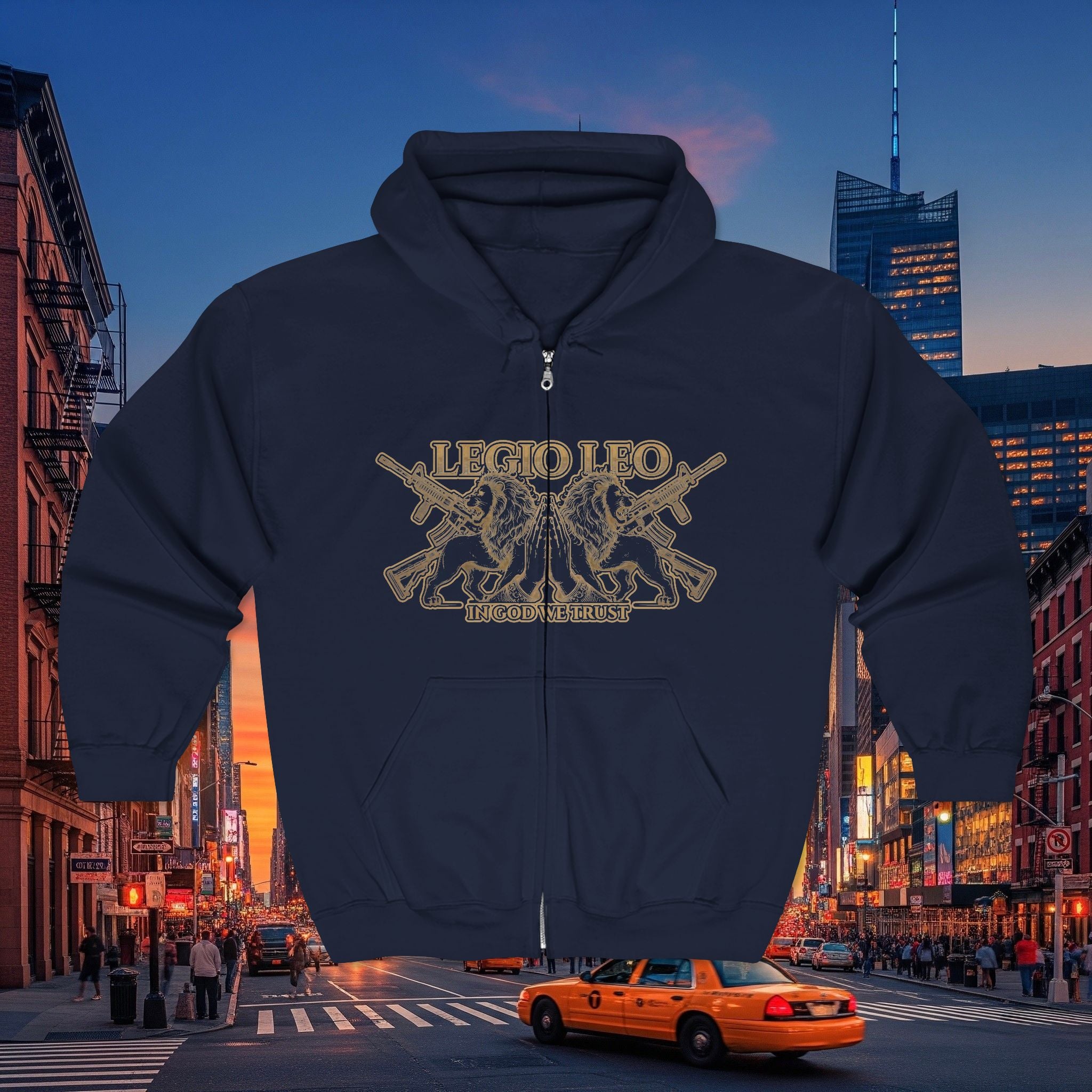 Legio Leo Zip Hoodie — Warrior Full-Zip Sweatshirt
