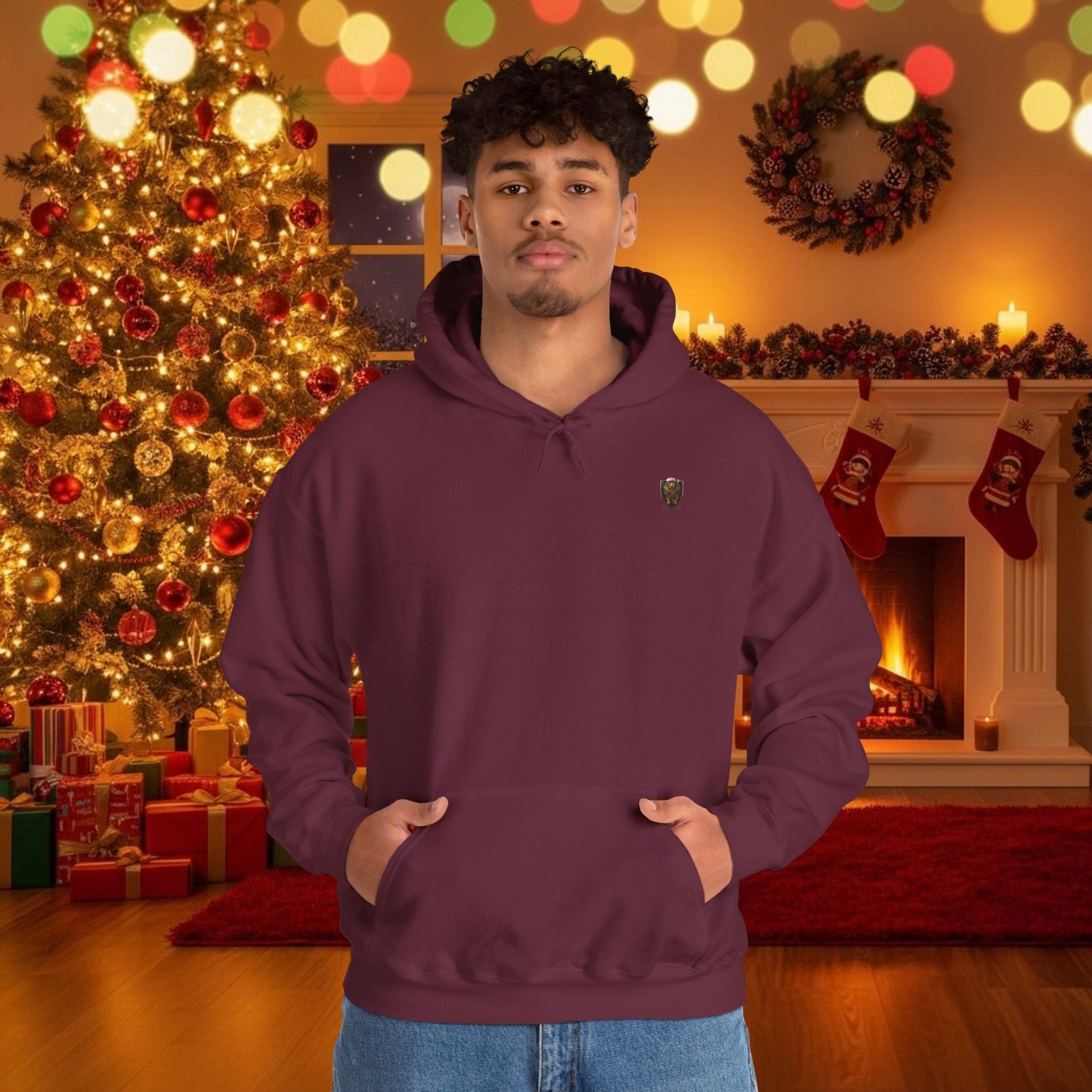 Christmas Holiday DZ Royal Cozy Unisex Hooded Sweatshirt