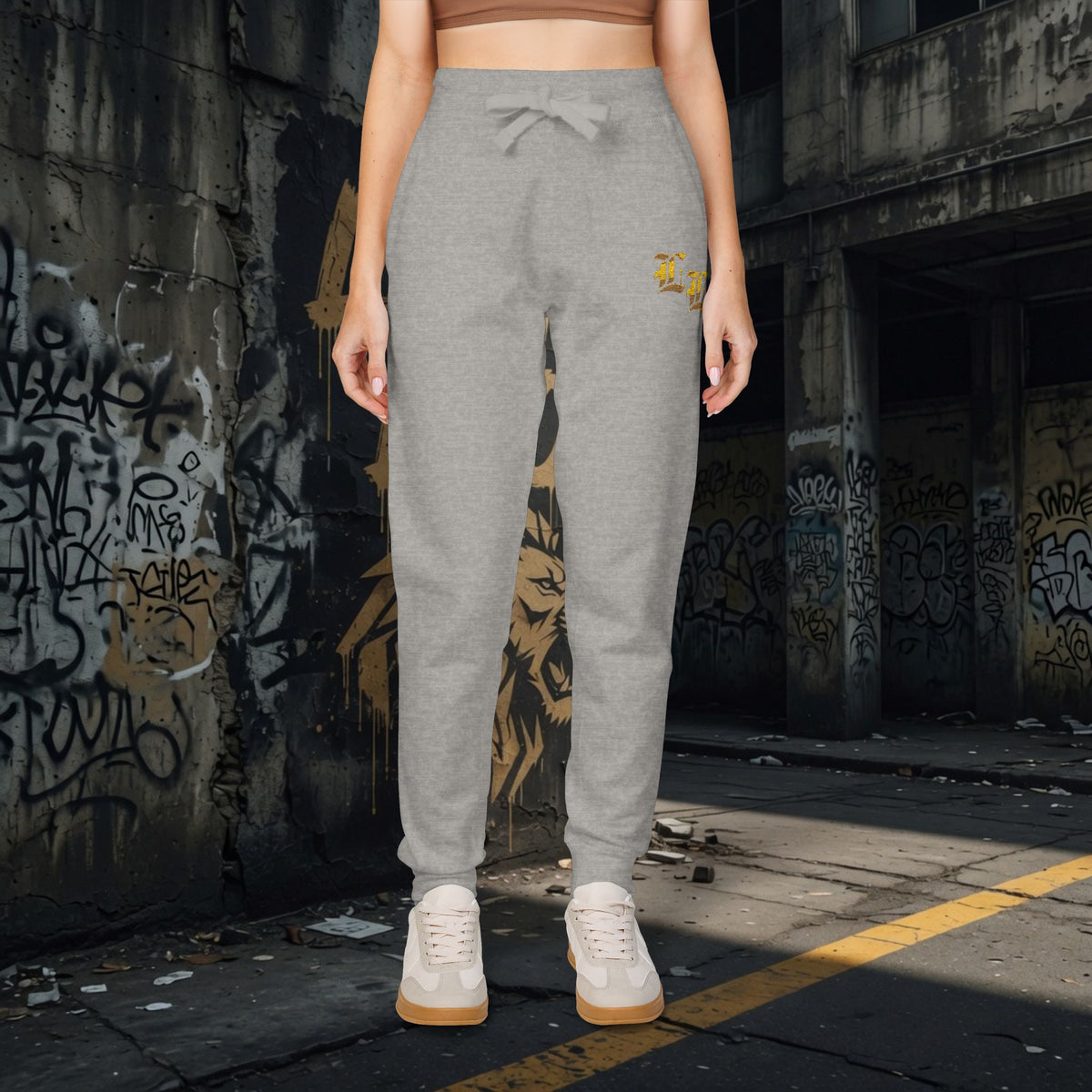 Legio Leo Embroidered Streetwear Fleece Sweatpants