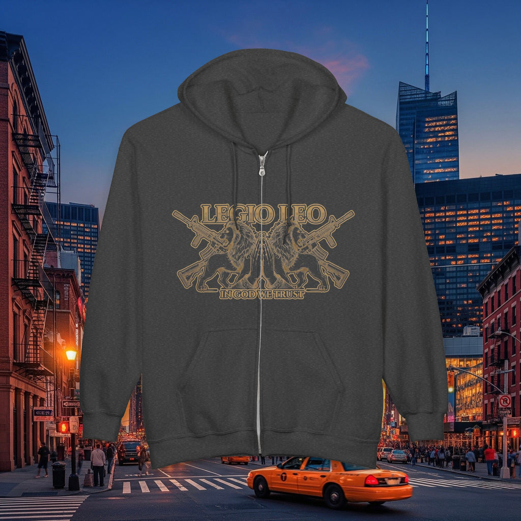 Legio Leo Zip Hoodie — Warrior Full-Zip Sweatshirt