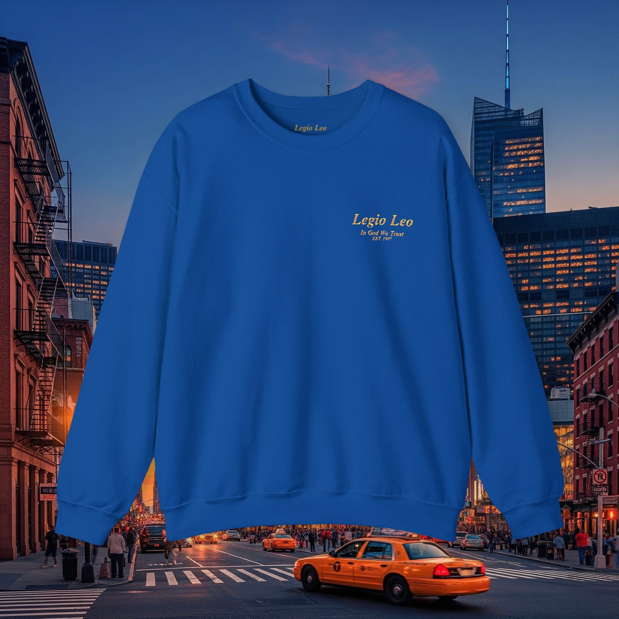 Legio Leo Crewneck Sweatshirt | In God We Trust Embroidery