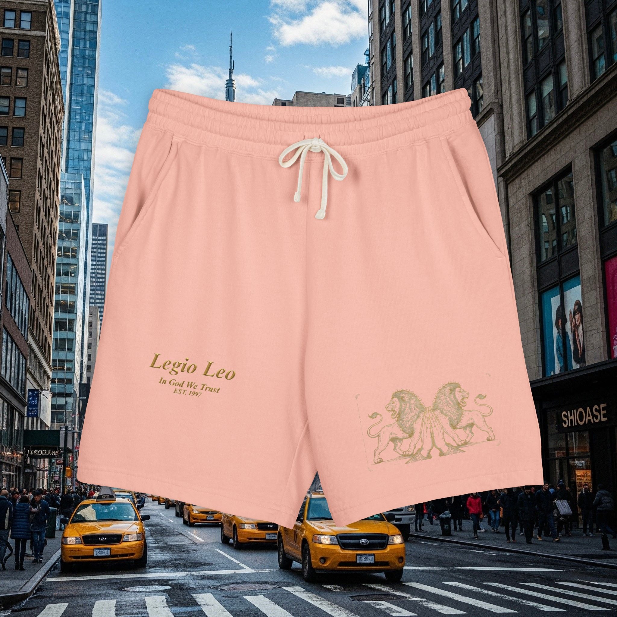 Legio Leo Graphic Sweat Shorts — Lightweight Garment-Dyed Fleece