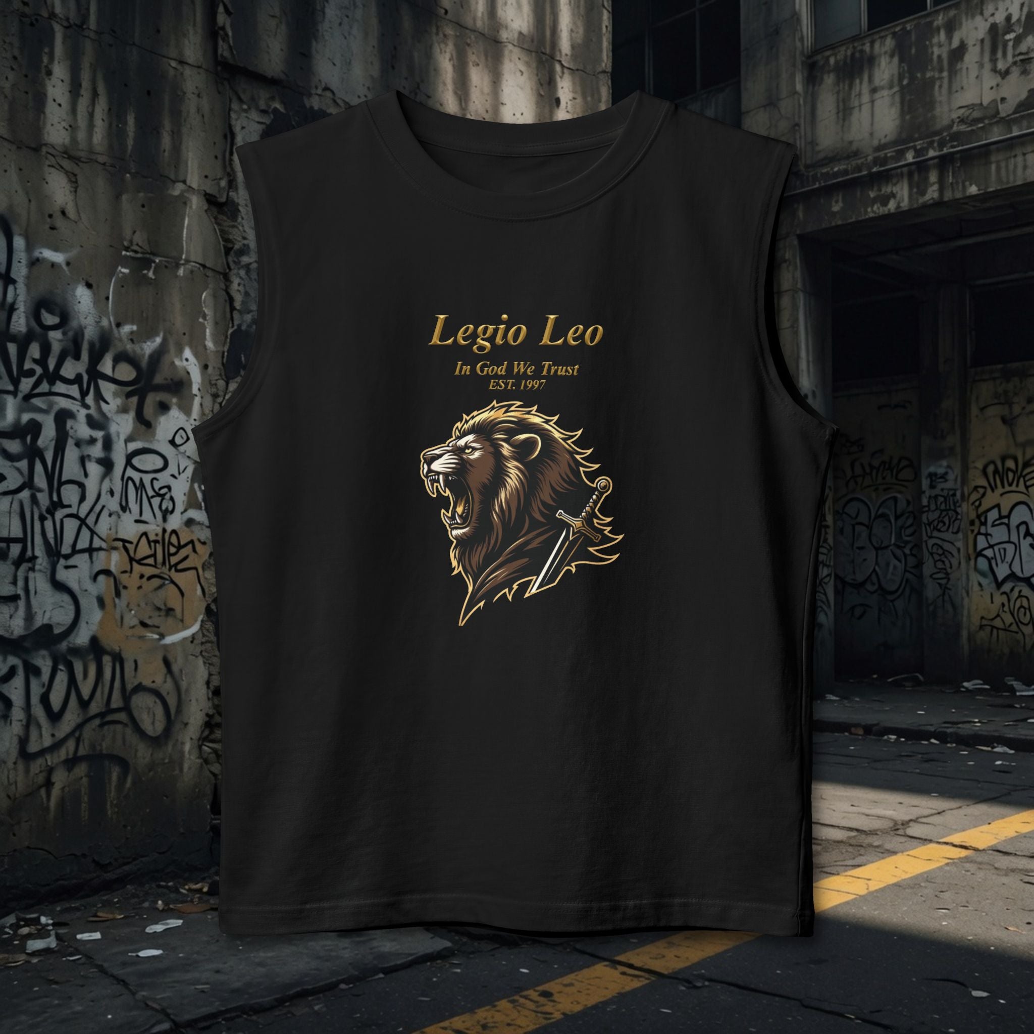 Legio Leo Roaring Lion Muscle Tank — Bold Warrior Lion Athletic Tank Top