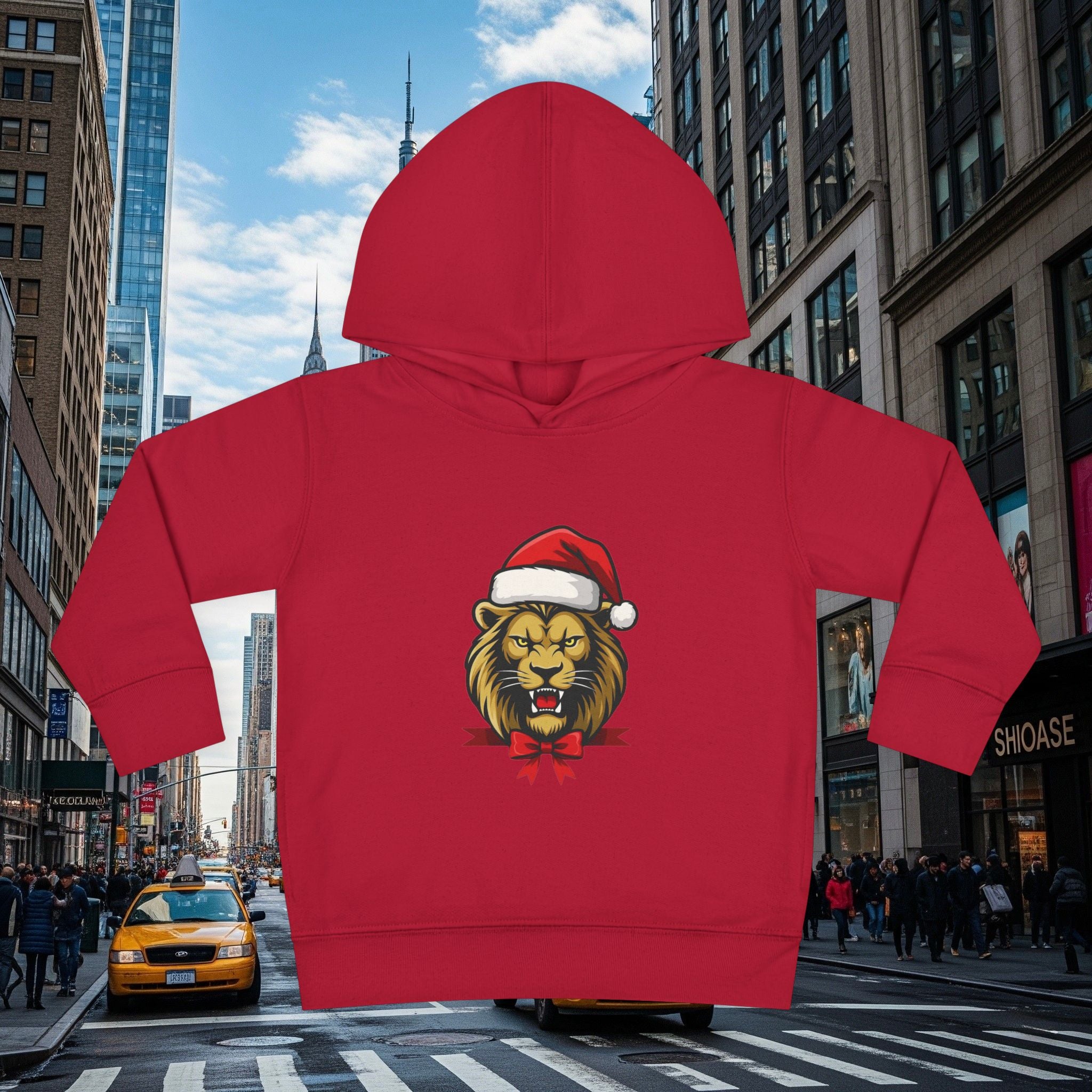 Christmas Legio Leo’s Toddler Pullover Fleece Hoodie (Grown Lion)