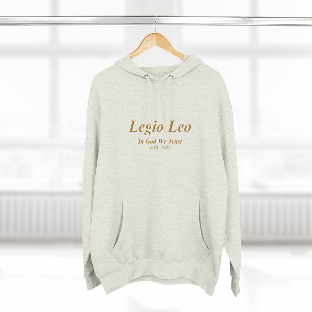 Legio Leo Fleece Hoodie – Minimal Gold Script Pullover