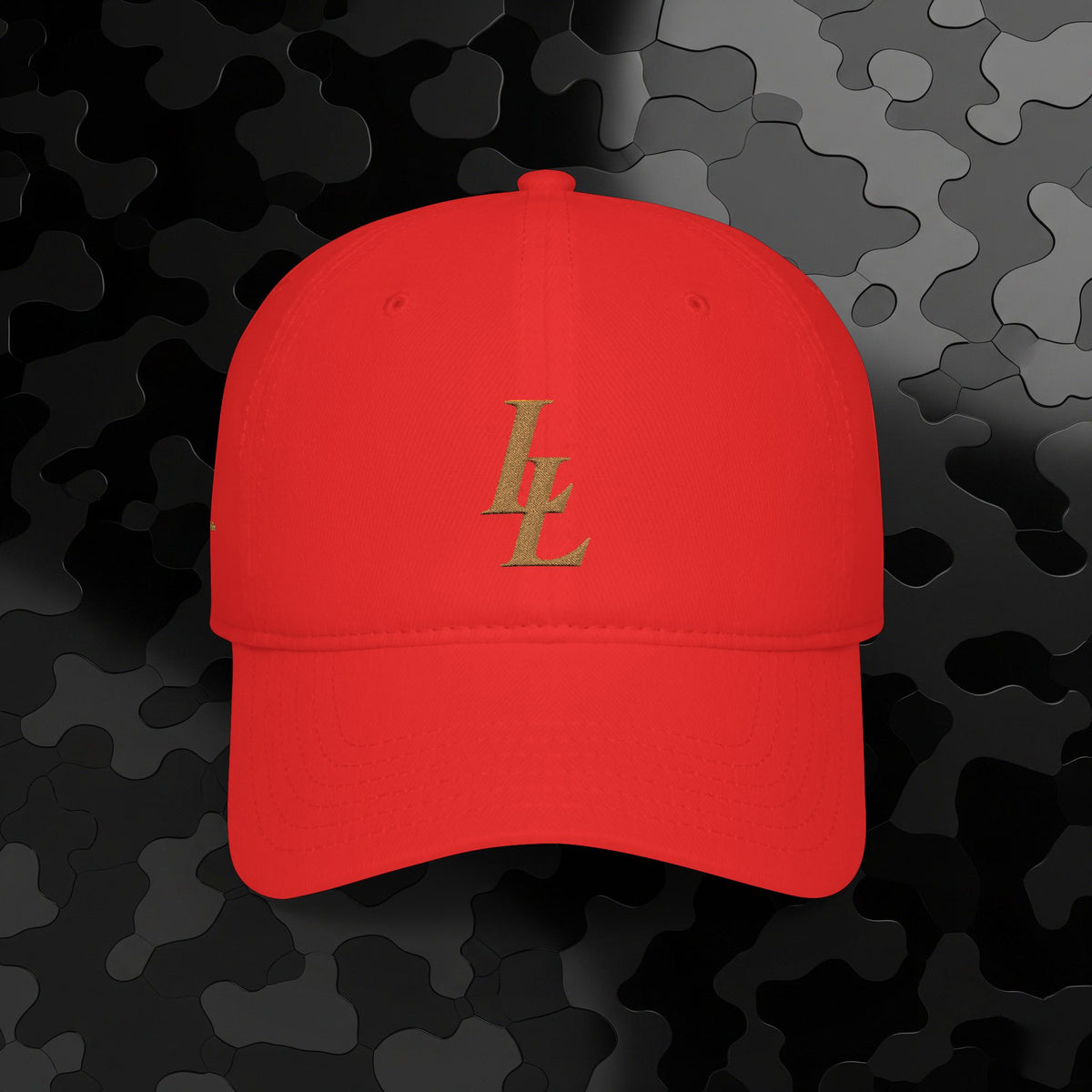 Embroidery Gold 'LL' Low-Profile Baseball Cap — Adjustable Hat