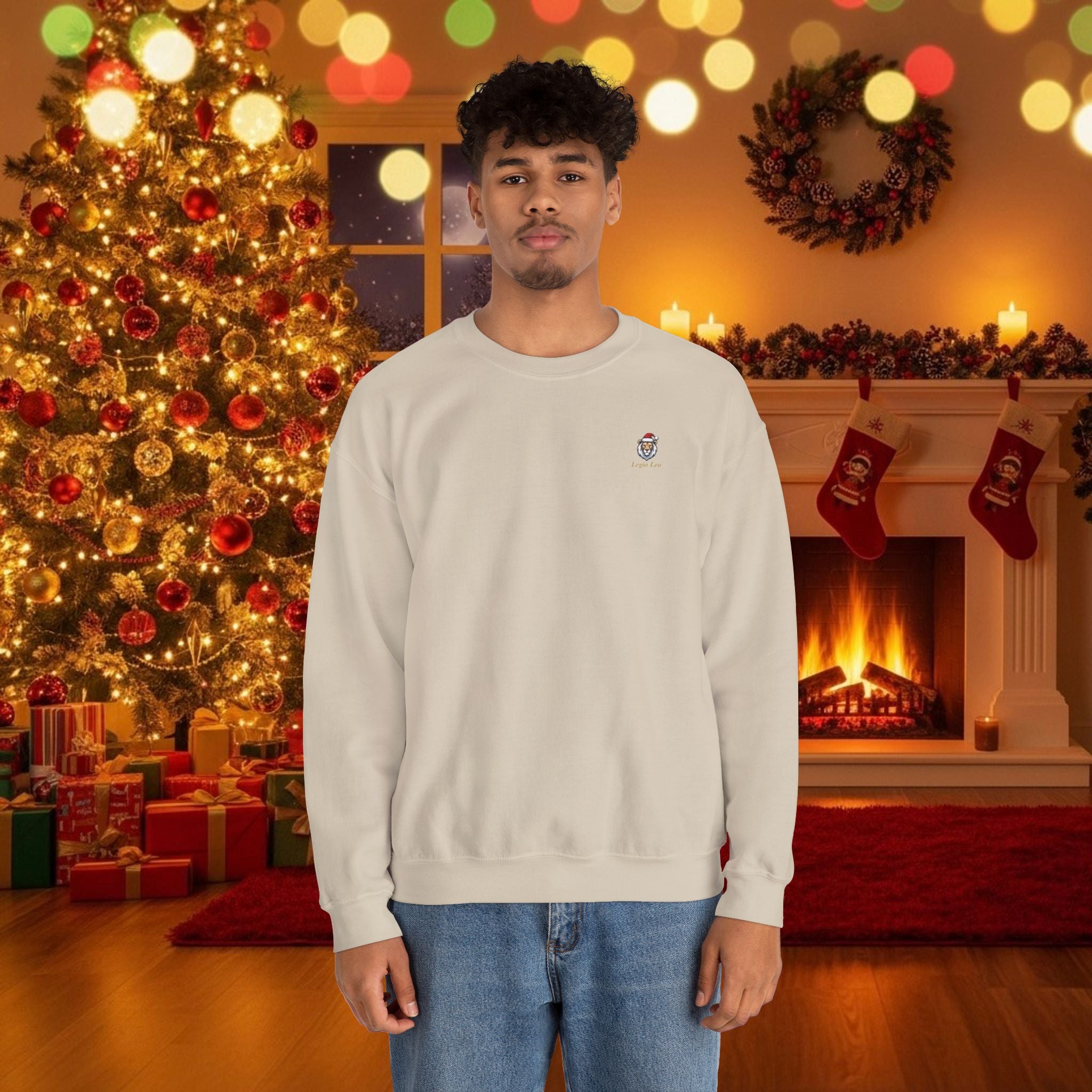 Christmas Holiday Legio Leo by DZ Royal Cozy Unisex Crewneck Sweatshirt for