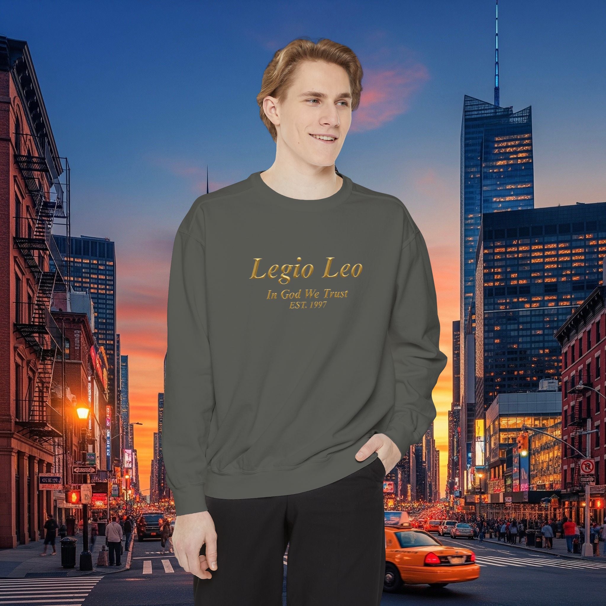 Legio Leo Sweatshirt – Minimal Gold Script Brothers 4 Life  Crewneck