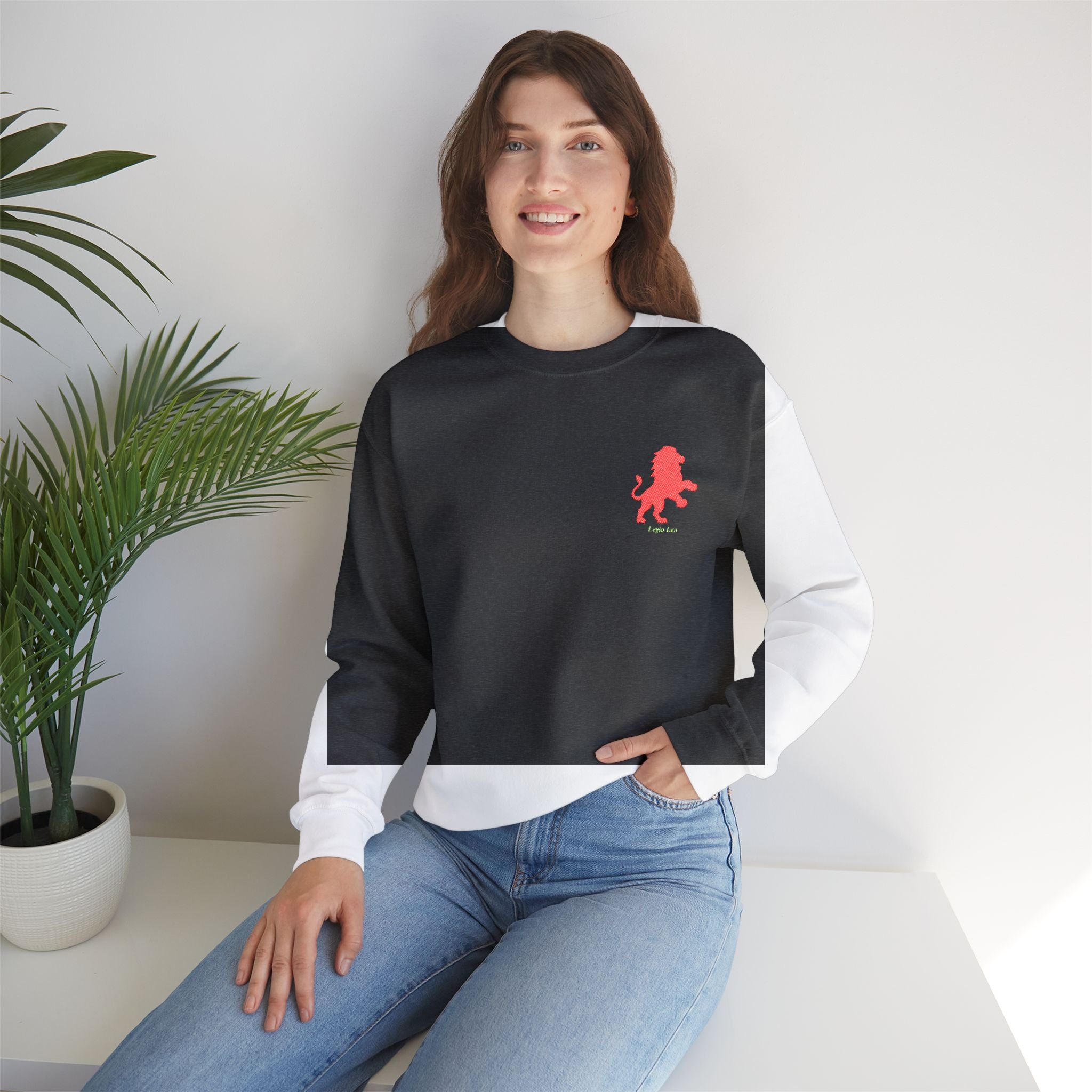 Legio Leo by DZ Royal Crewneck Sweatshirt | Mighty Lion Embroidered