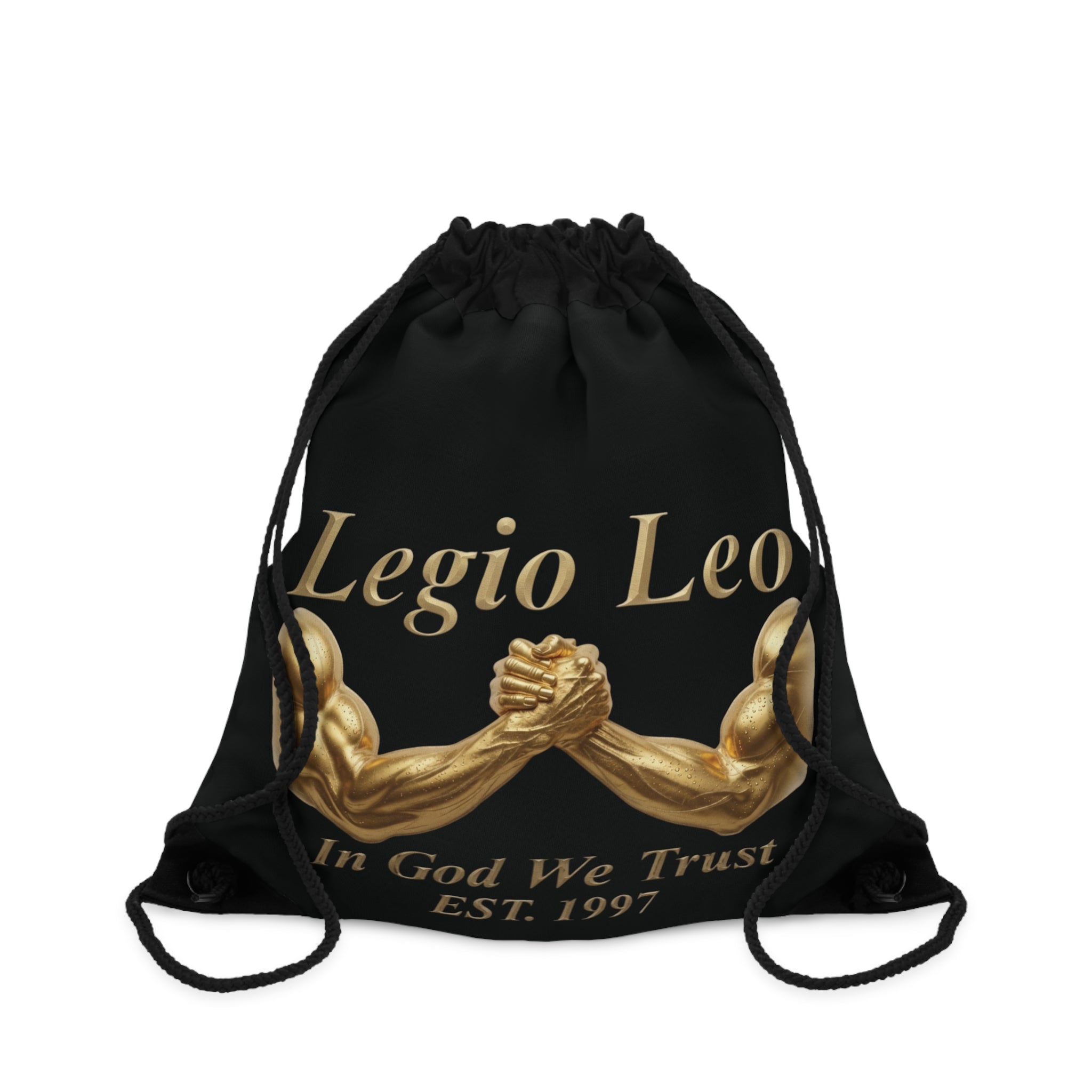 Legio Leo Drawstring Bag — Show of Strength Emblem, 'In God We Trust' Gym Sack