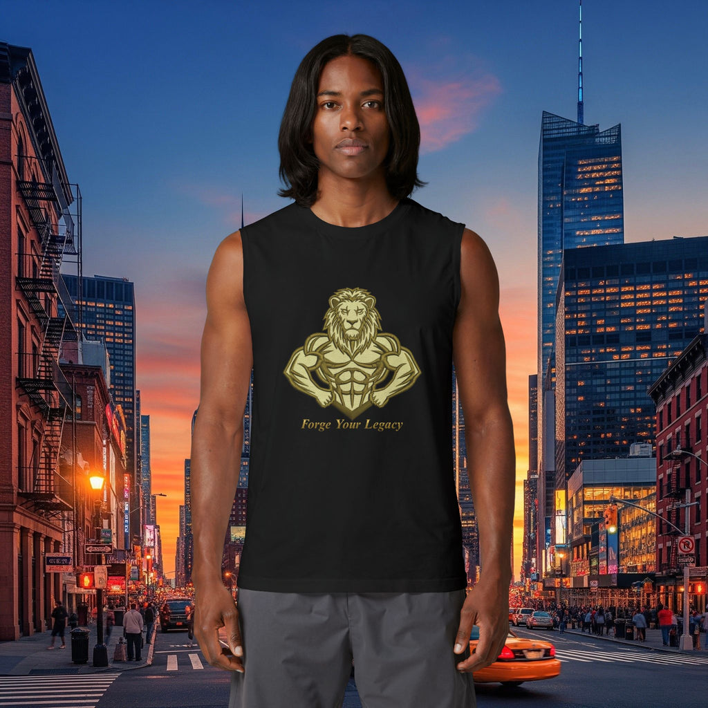 Muscle Tank — 'Forge Your Legacy' Minimalist Gold Crest