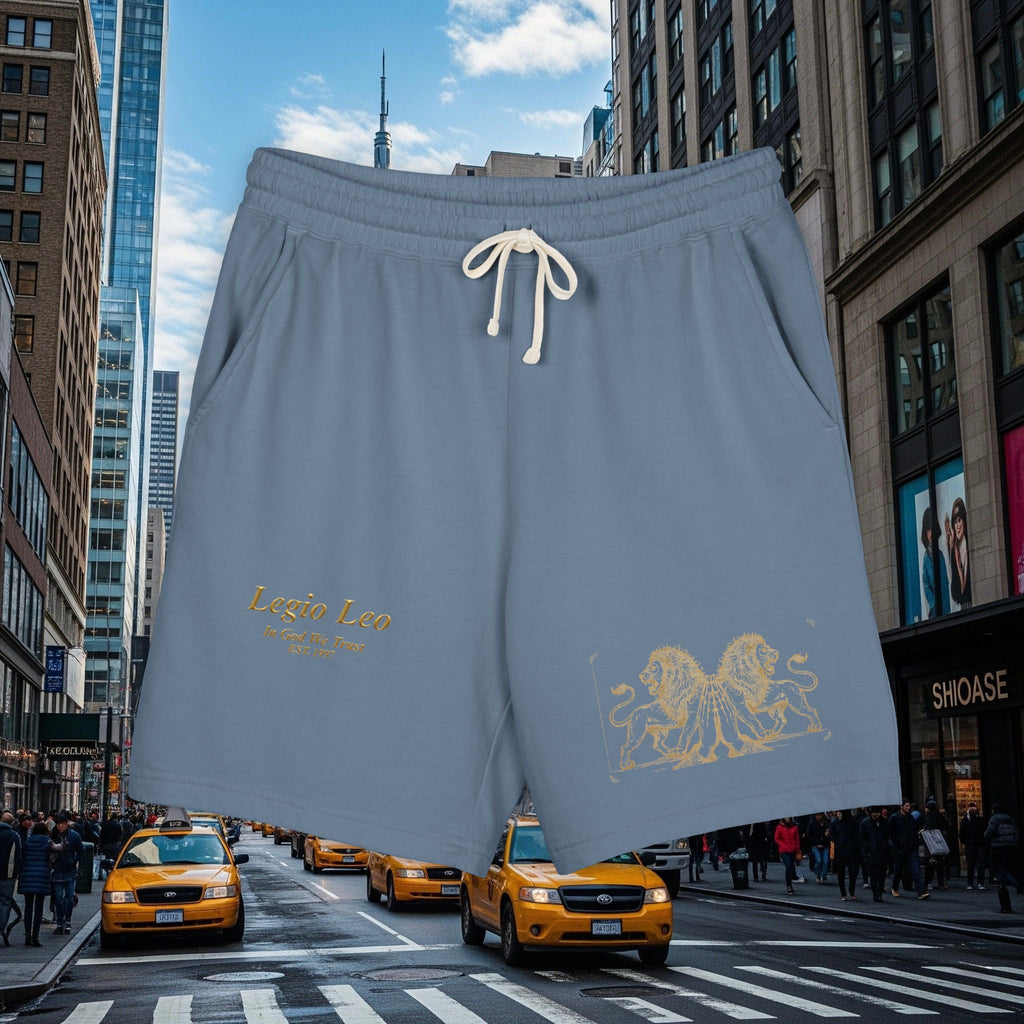 Legio Leo Graphic Sweat Shorts — Lightweight Garment-Dyed Fleece