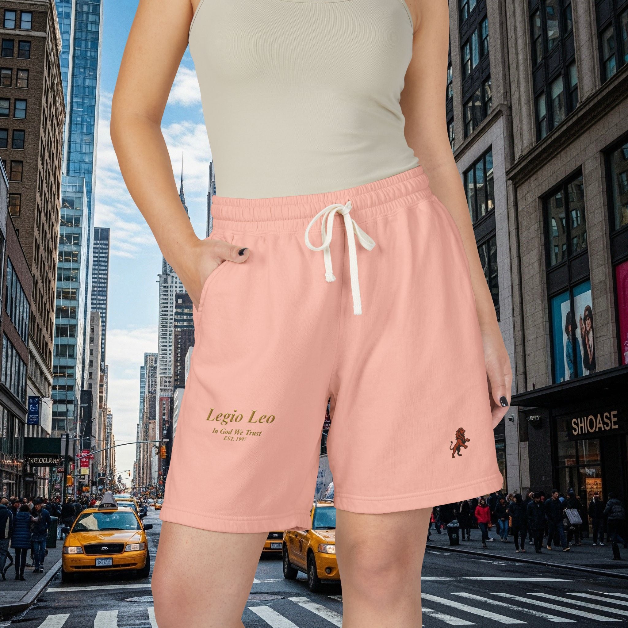 Legio Leo Graphic Sweat Shorts — Lightweight Garment-Dyed Fleece