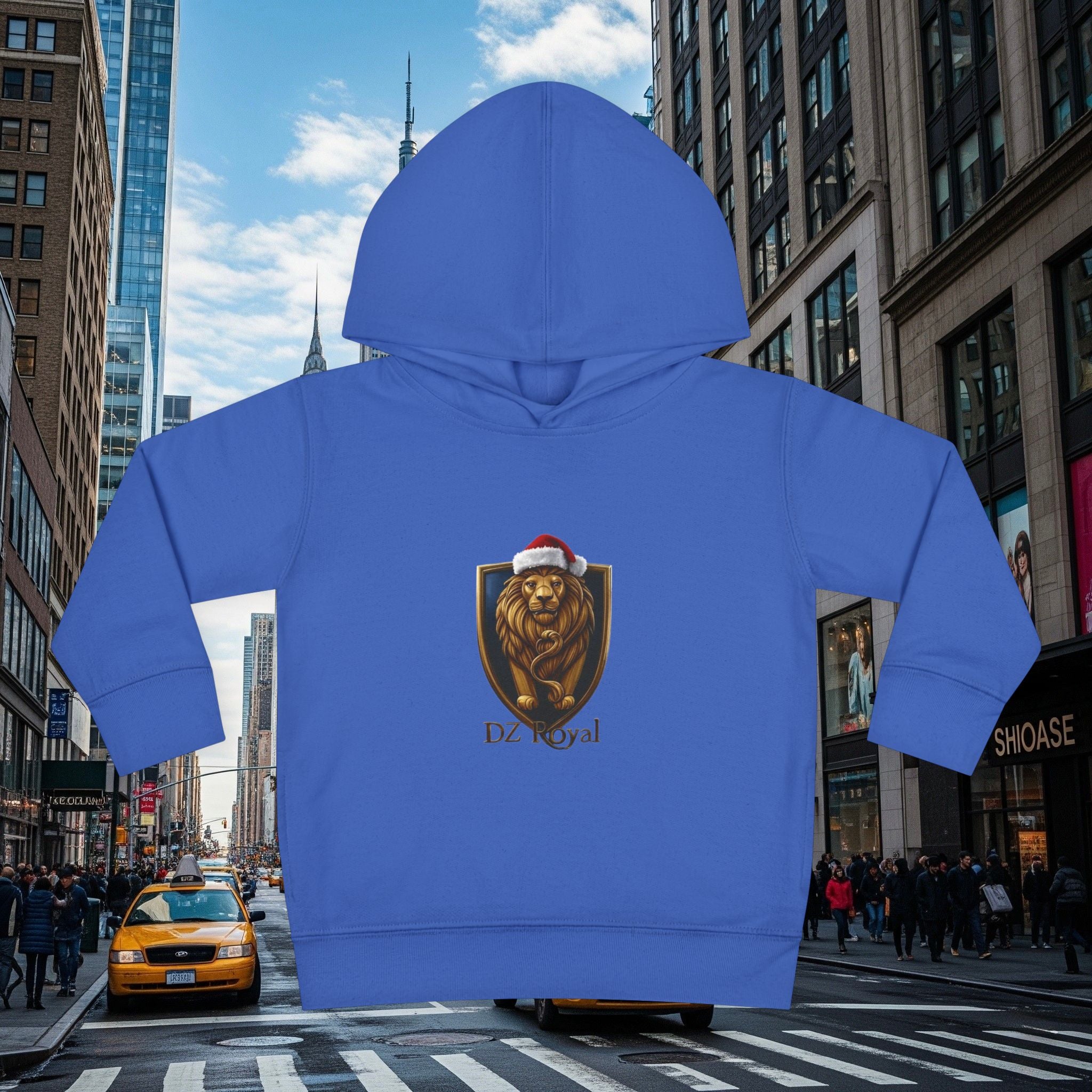 DZ Royal Christmas Toddler Pullover Fleece Hoodie (Grown Lion)