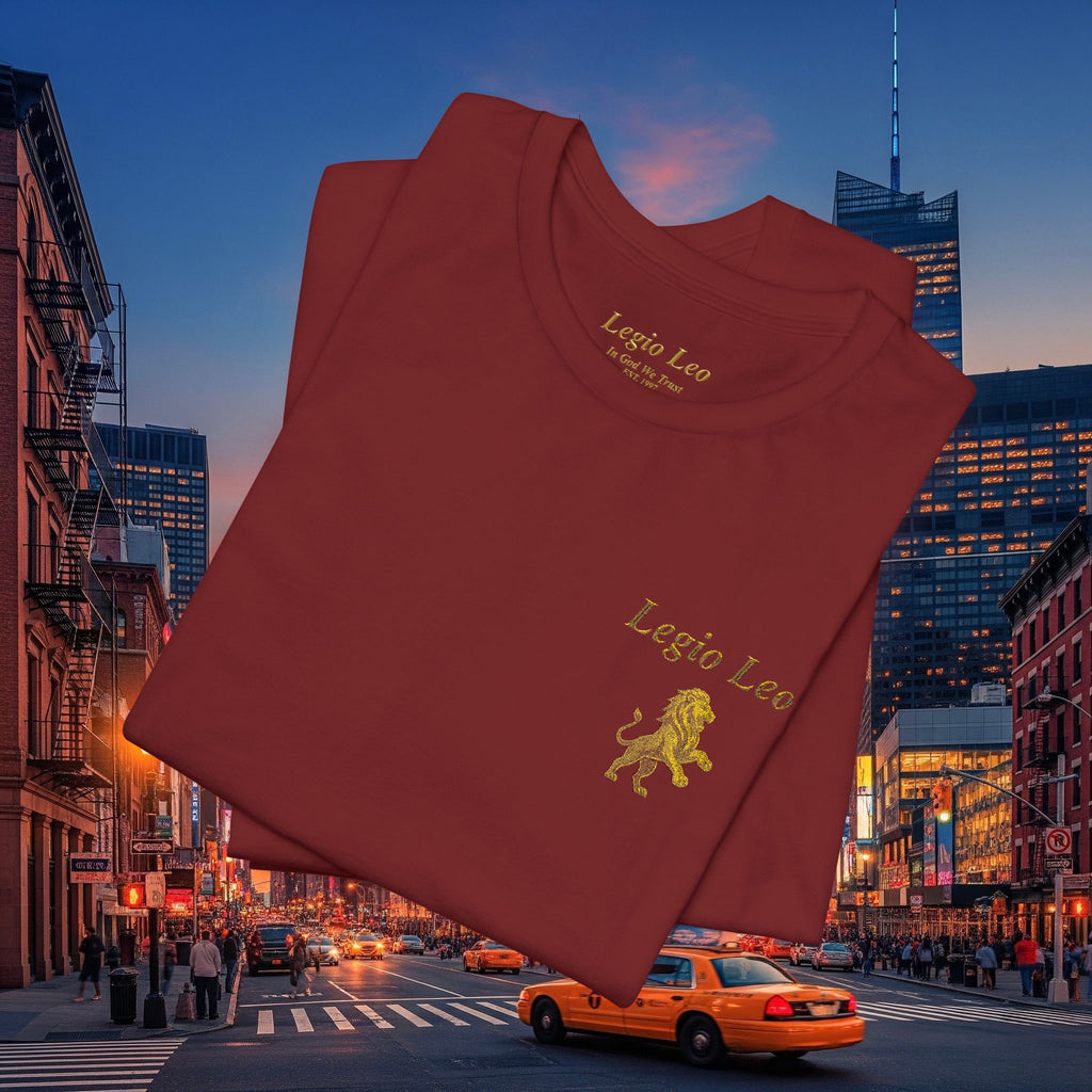 Legio Leo — Legio Leo & Golden Lion Embroidered Short Sleeve T-Shirt