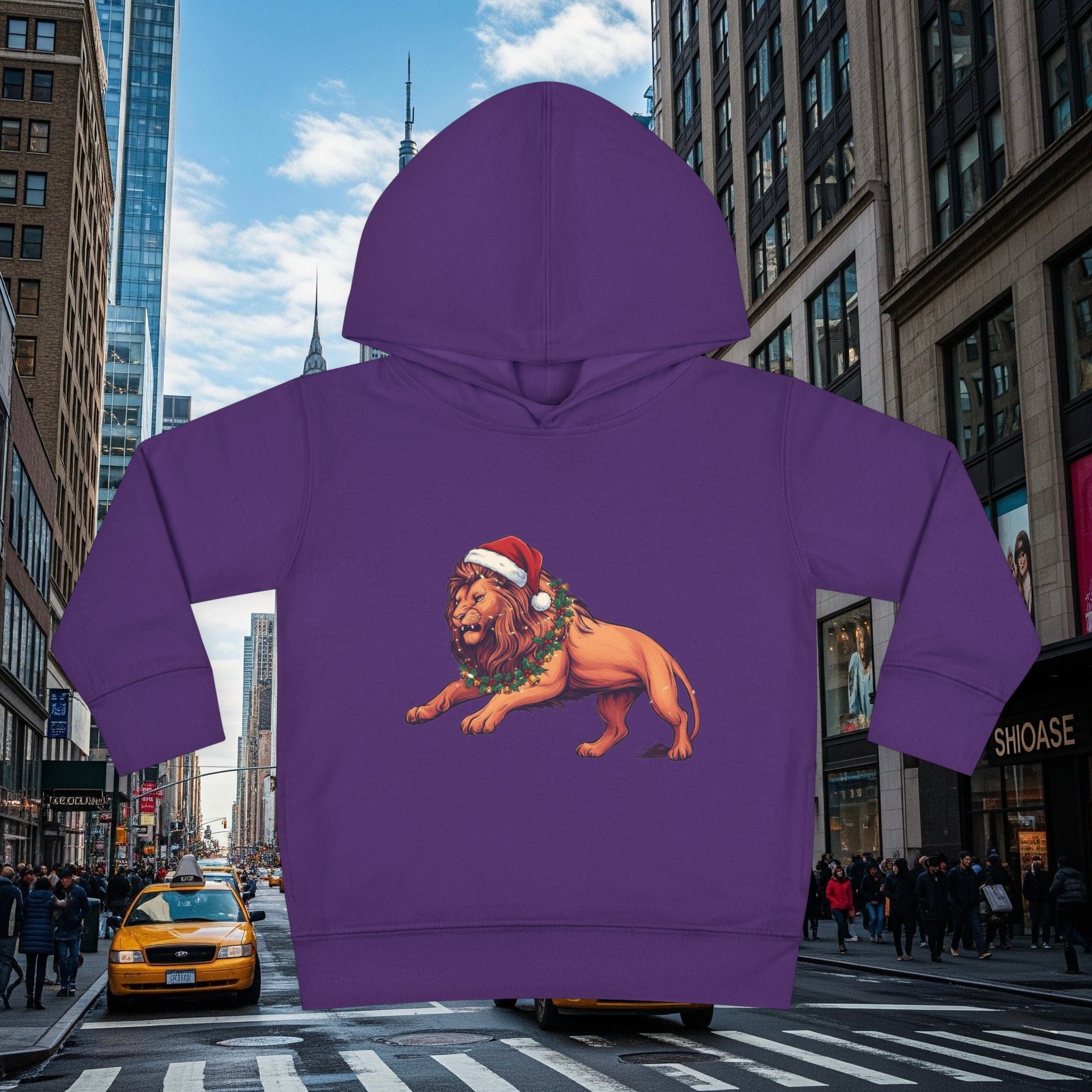 Christmas Legio Leo’s Toddler Pullover Fleece Hoodie (Grown Lion)