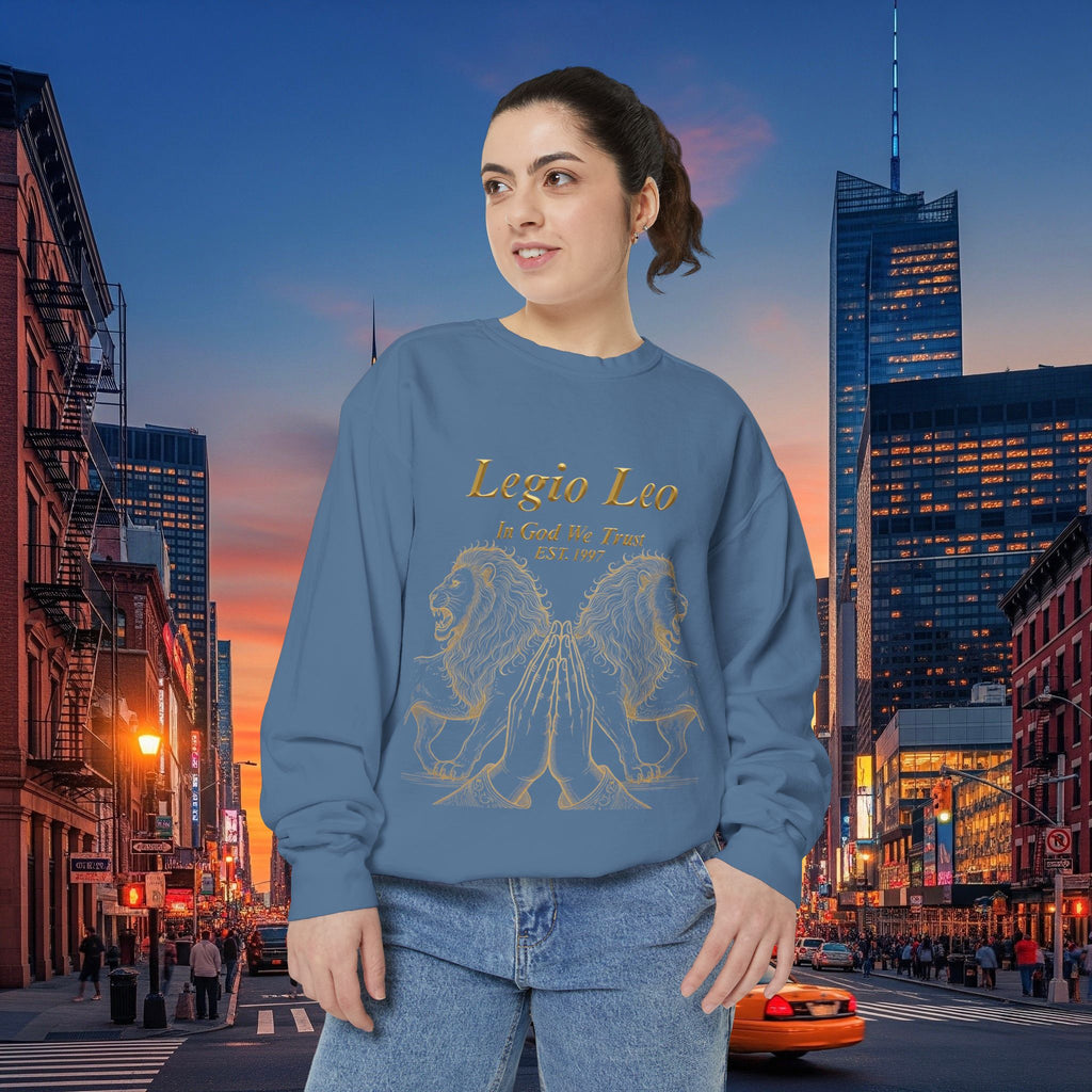 Legio Leo Sweatshirt – Minimal Gold Script Battle Ready Lions Crewneck