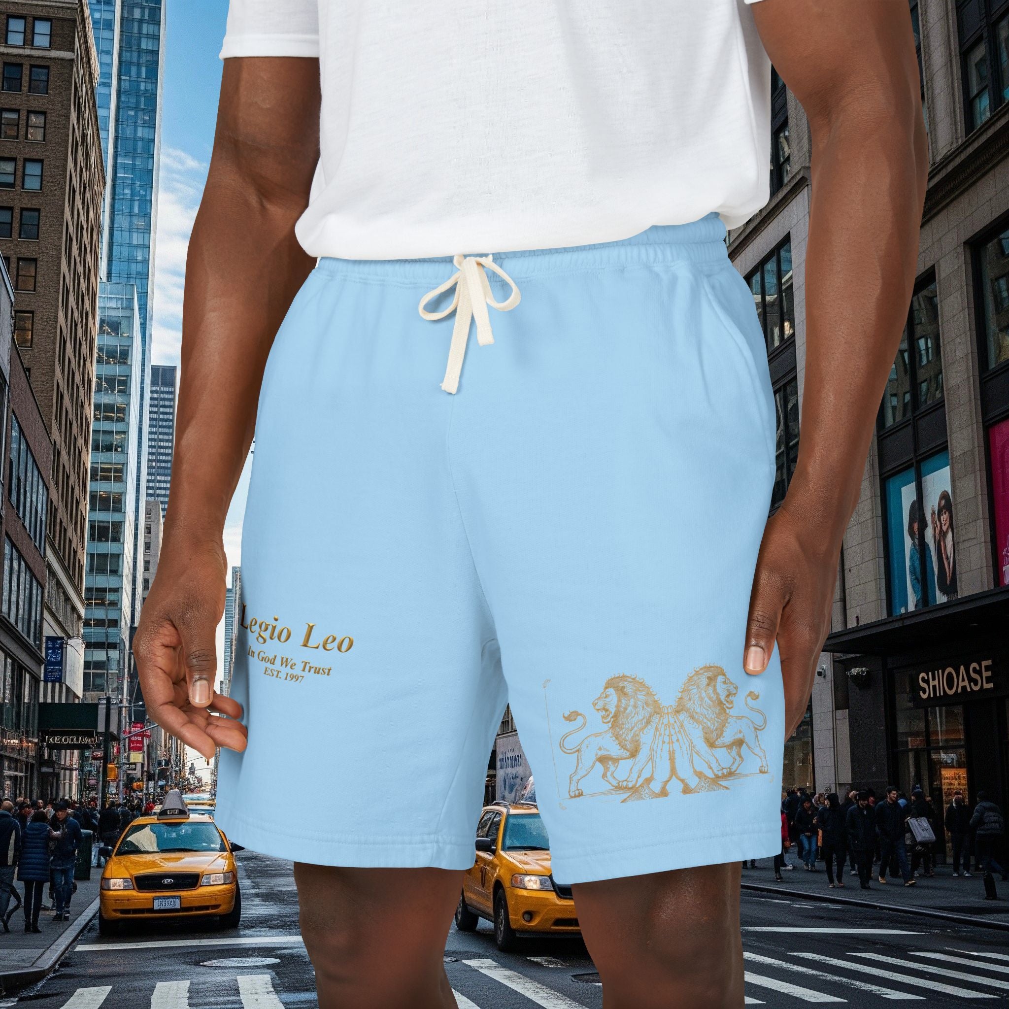 Legio Leo Graphic Sweat Shorts — Lightweight Garment-Dyed Fleece