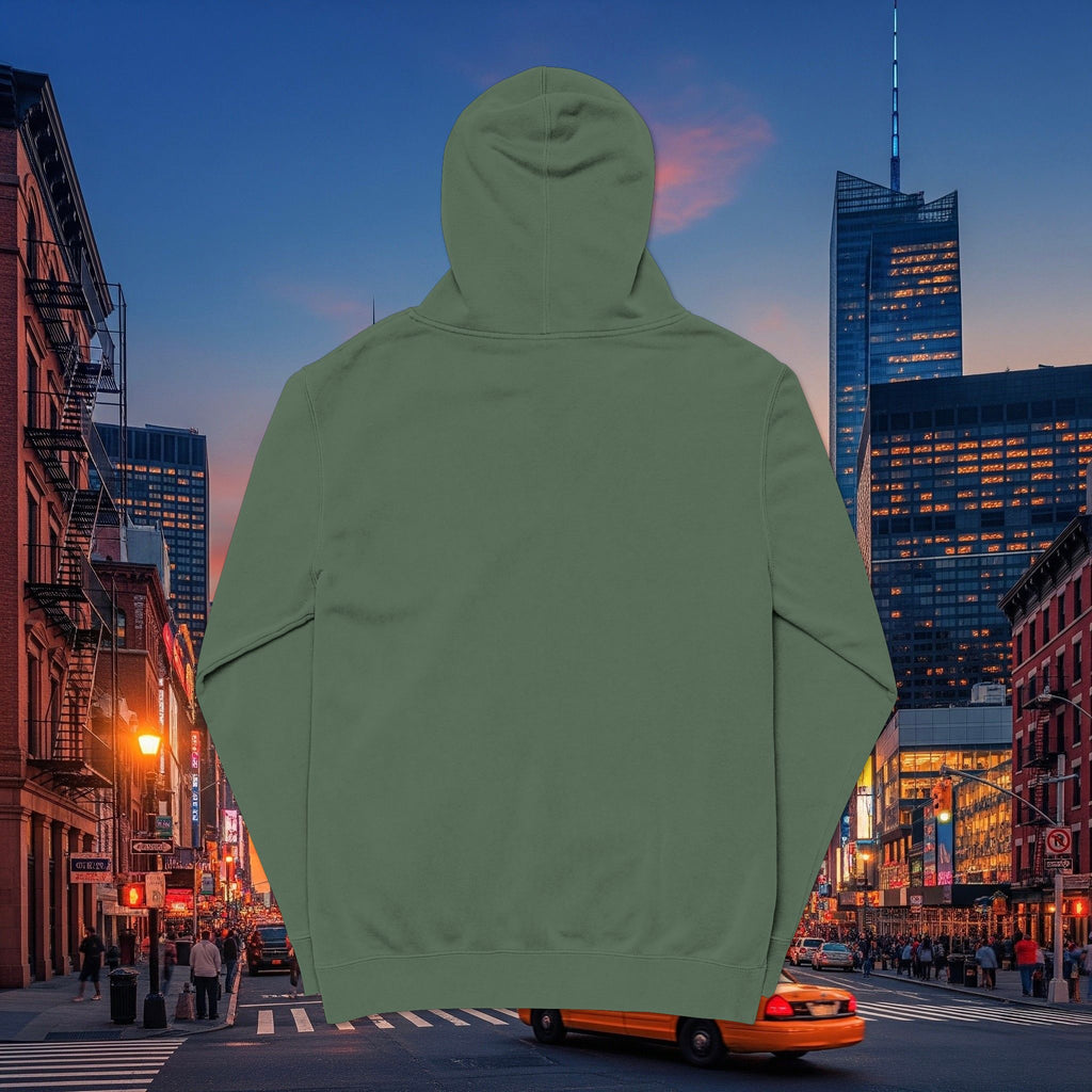 Minimal Olive Pigment-Dyed Hoodie — Subtle Script "Legio Leo" Design