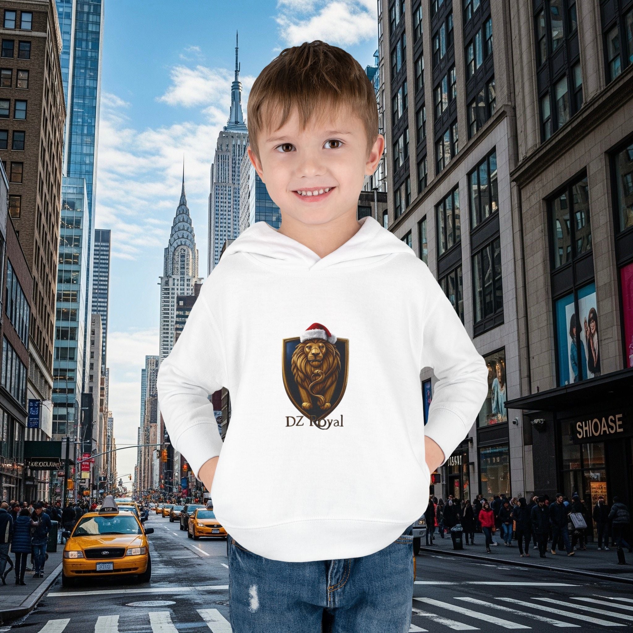 DZ Royal Christmas Toddler Pullover Fleece Hoodie (Grown Lion)
