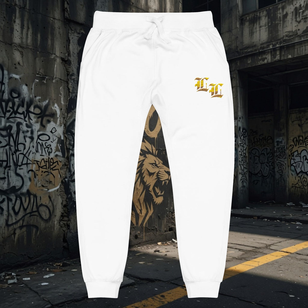 Legio Leo Embroidered Streetwear Fleece Sweatpants