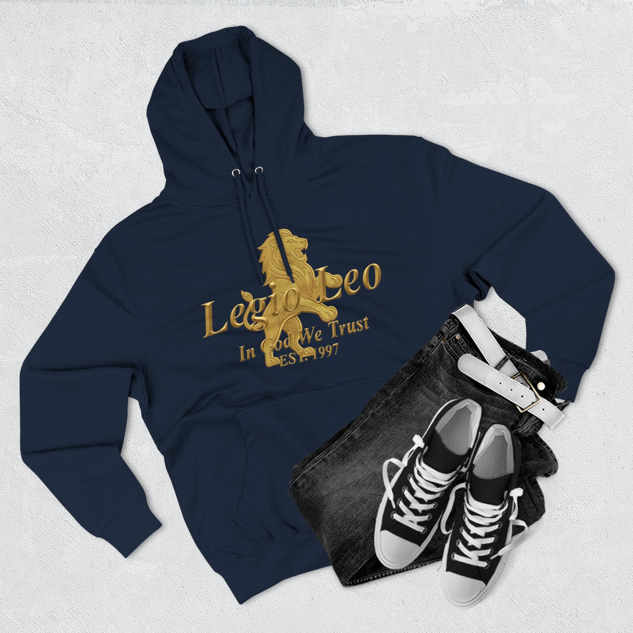 Legio Leo Golden Edition Fleece Hoodie – Minimal Gold Script Pullover